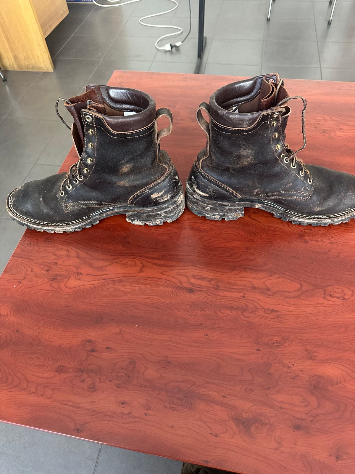 Photo by aussiebootboy on October 27, 2025 of the Nicks X Parkhurst V3 in Horween Brown Waxed Flesh.