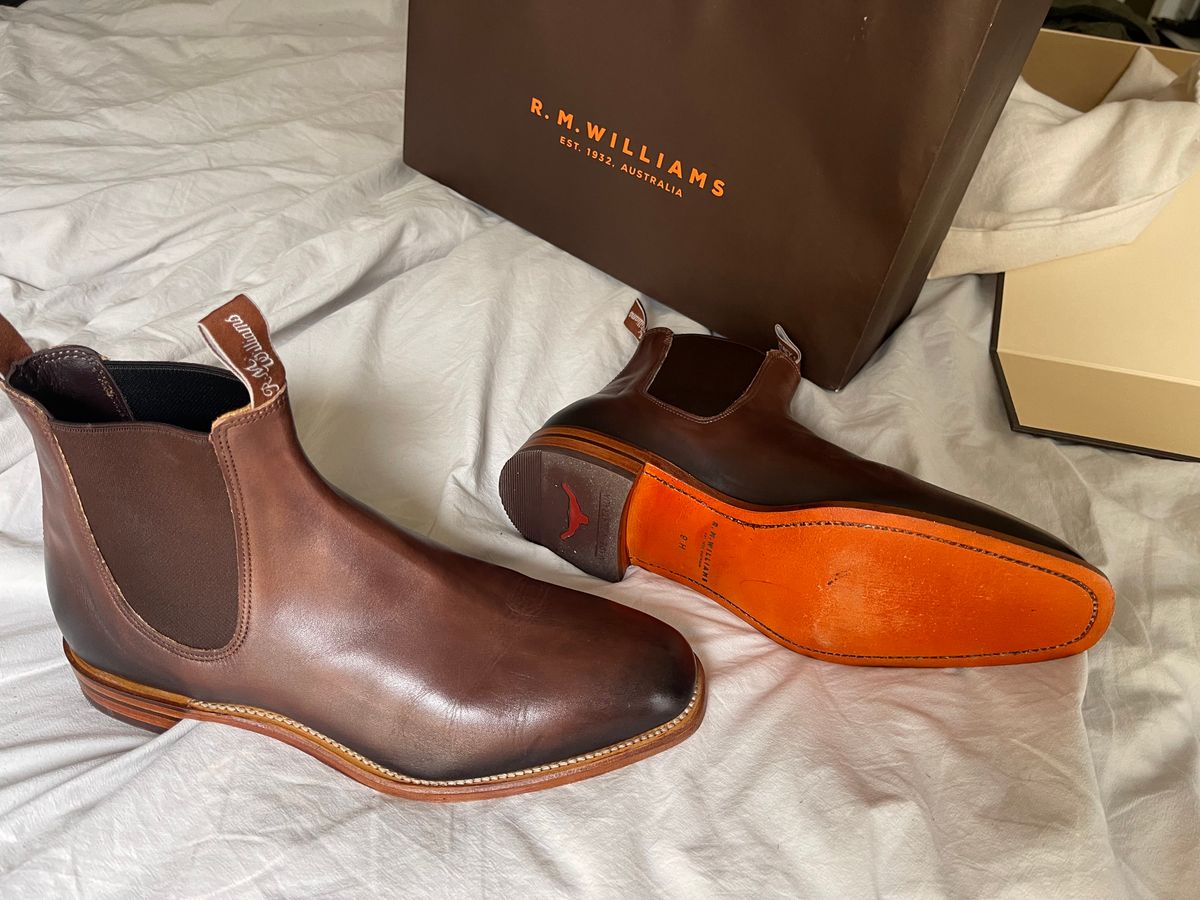 Photo by aussiebootboy on March 2, 2025 of the R.M. Williams Chinchilla in Burnished European crust leather.