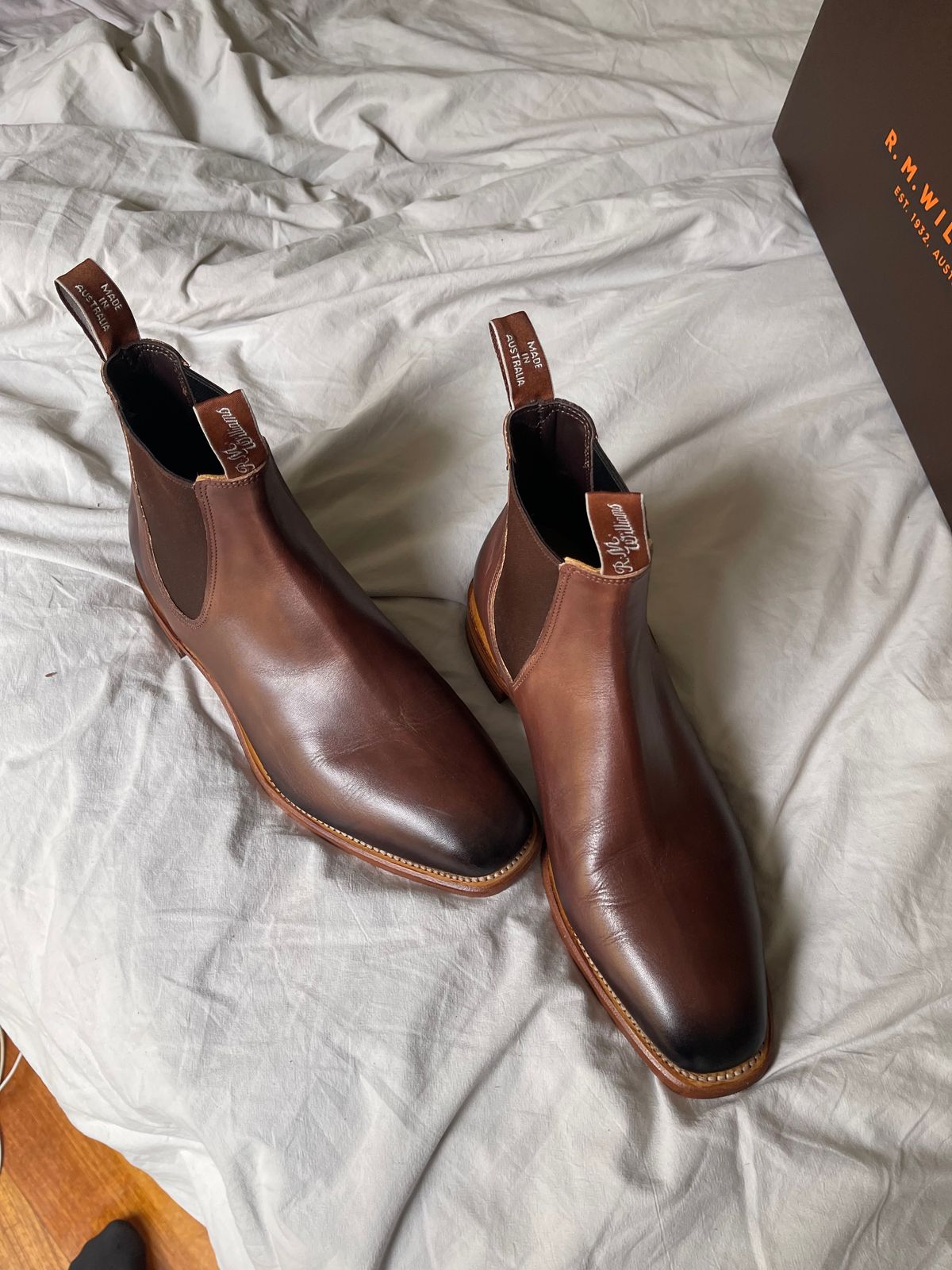 Photo by aussiebootboy on March 2, 2025 of the R.M. Williams Chinchilla in Burnished European crust leather.