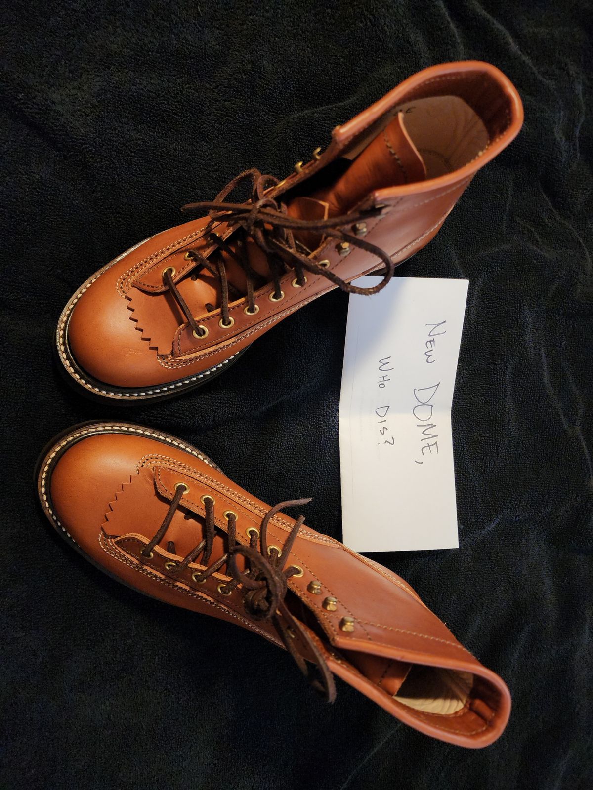 Photo by jr_gonz on October 3, 2025 of the John Lofgren Donkey Puncher Boots in Badalassi Carlo Leather cognac.