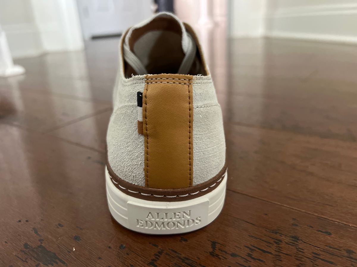 Photo by PatinaEnvy on May 4, 2024 of the Allen Edmonds Pasadena in Off White Suede & Soft Suede Liner.