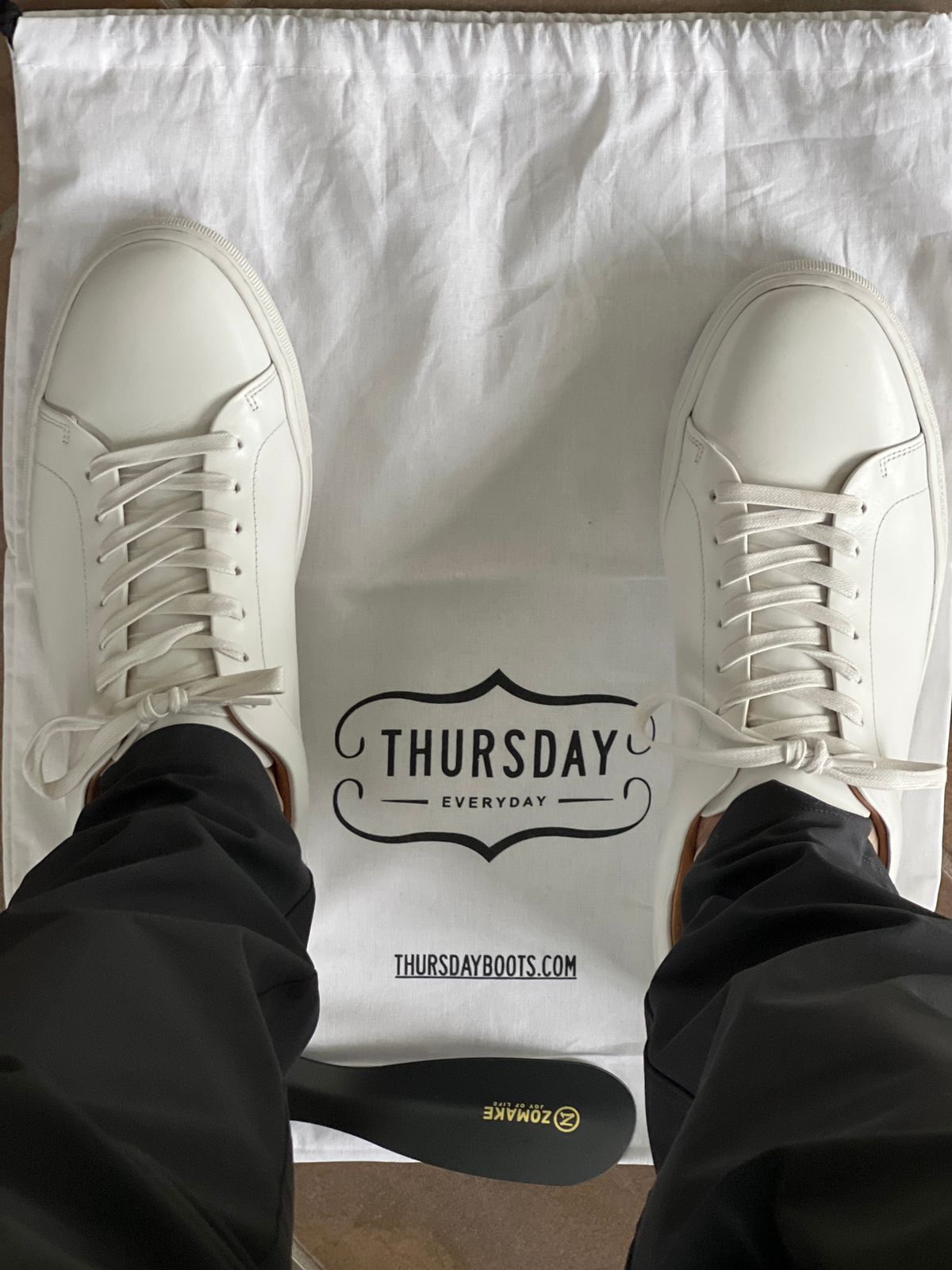 Photo by PatinaEnvy on May 6, 2024 of the Thursday Encore White in Whote Italian Napa Leather & Calf Skin Lining.