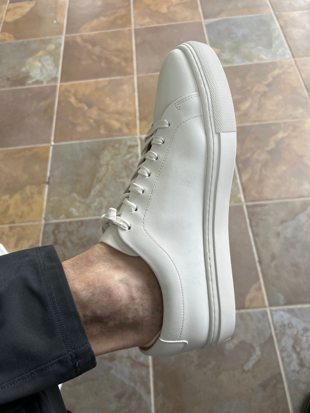 Photo by PatinaEnvy on May 6, 2024 of the Thursday Encore White in Whote Italian Napa Leather & Calf Skin Lining.