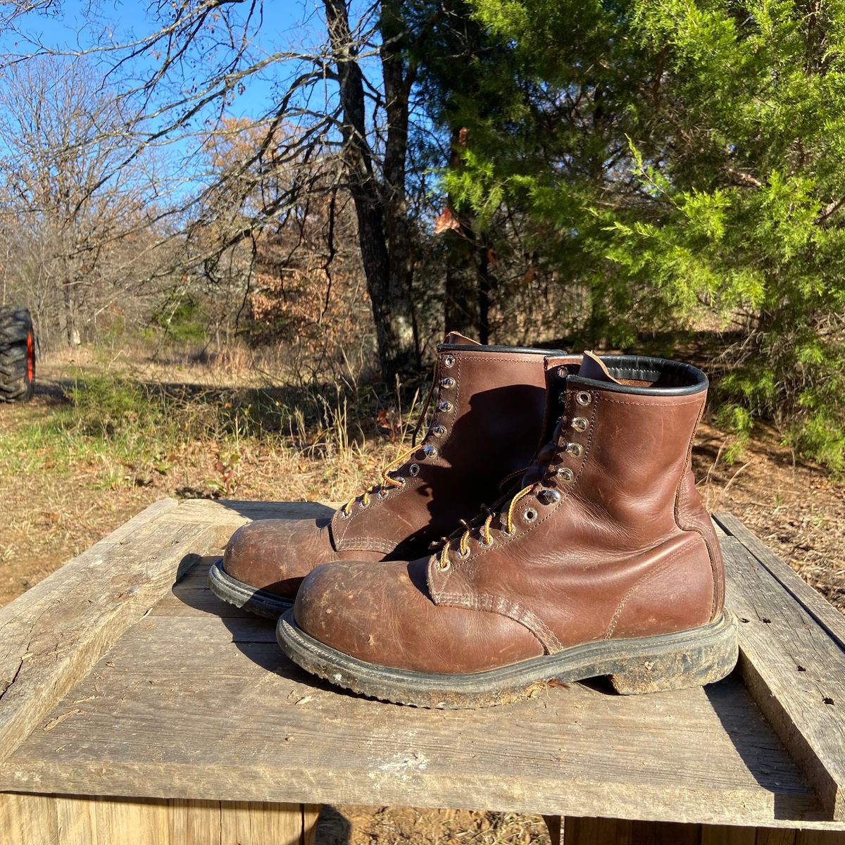 Photo by Dannymize on December 1, 2024 of the Red Wing 2233 in Full Grain Oiled.