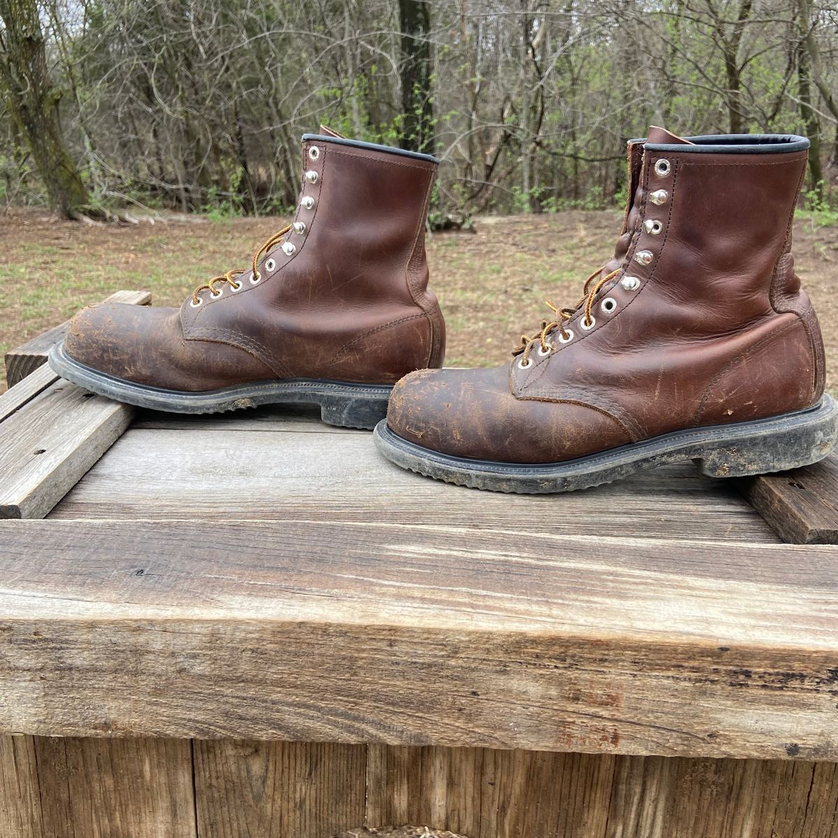 Photo by Dannymize on April 5, 2025 of the Red Wing 2233 in Full Grain Oiled.