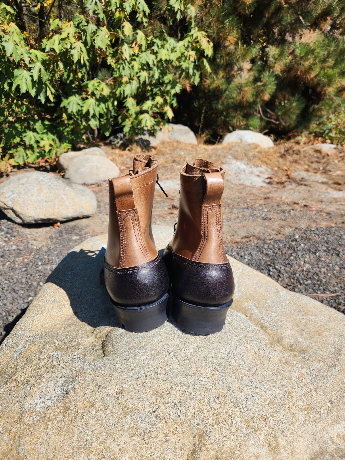 Photo by nickjack on October 3, 2025 of the White's x Division Road LTT Logger 375 in Horween Natural Chromexcel & Horween Black Waxed Flesh.
