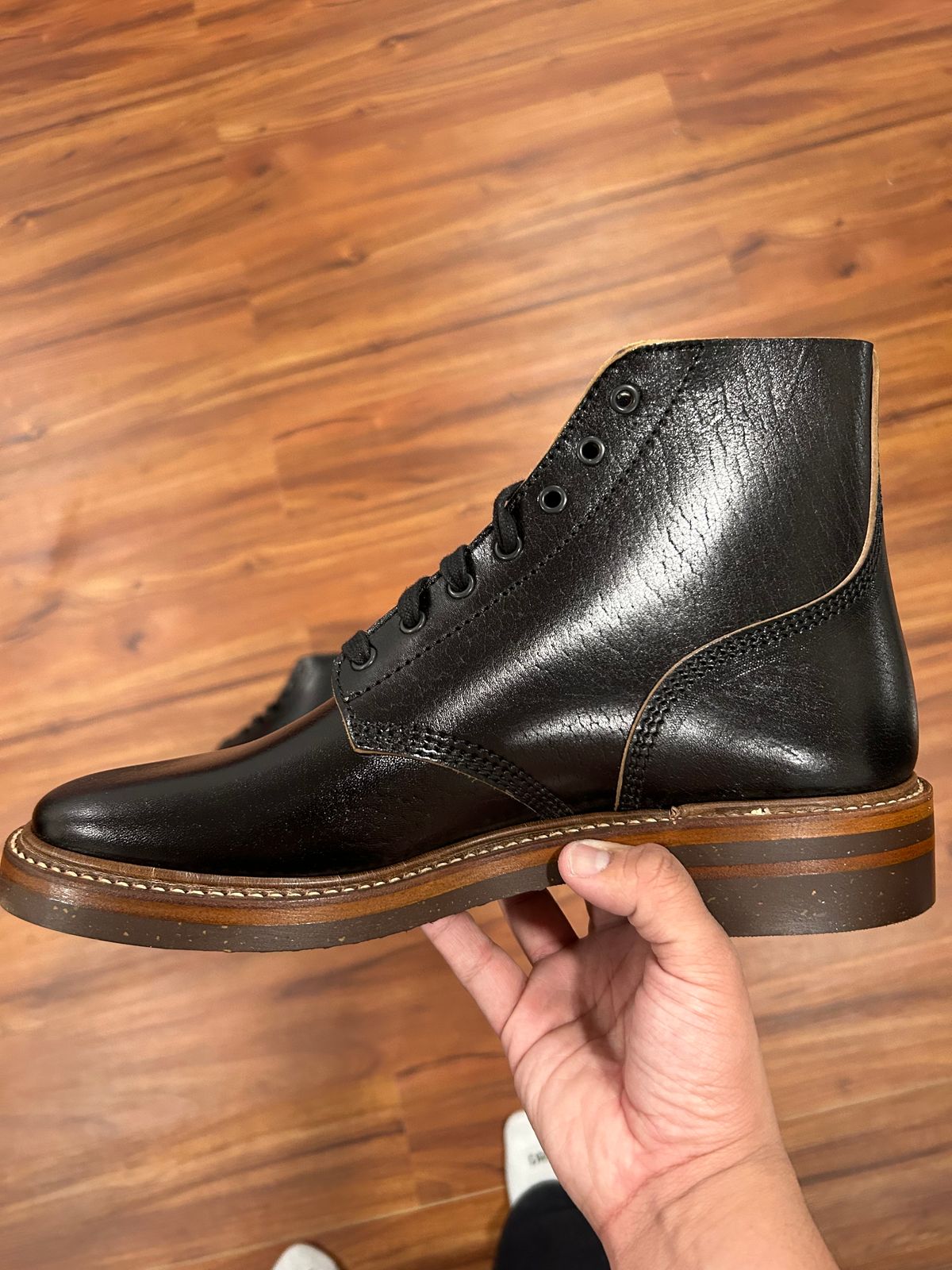 Photo by woolwonders on April 10, 2025 of the John Lofgren M-43 Service Shoes in Shinki Black Teacore Horsebutt.