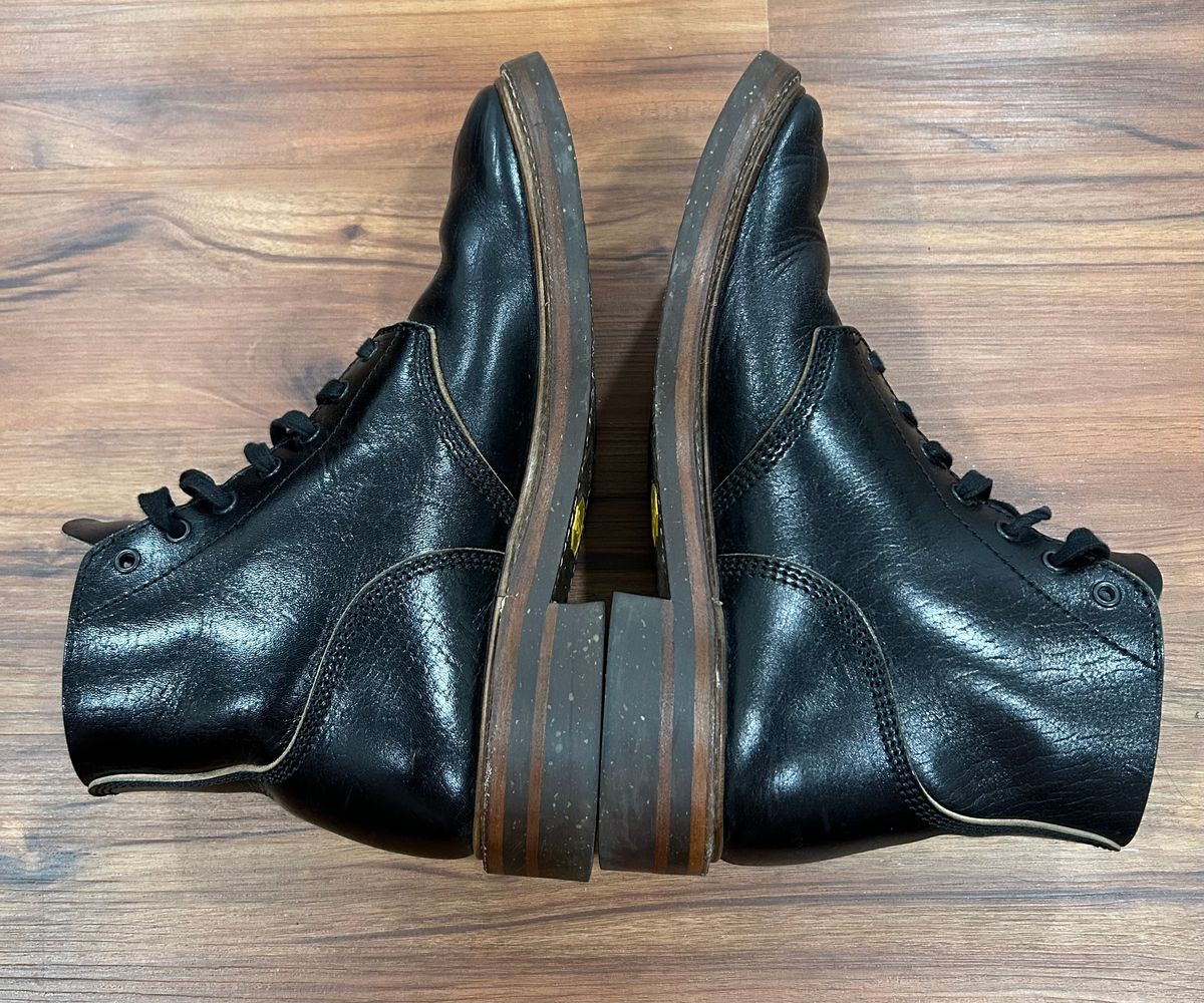 Photo by woolwonders on June 16, 2025 of the John Lofgren M-43 Service Shoes in Shinki Black Teacore Horsebutt.