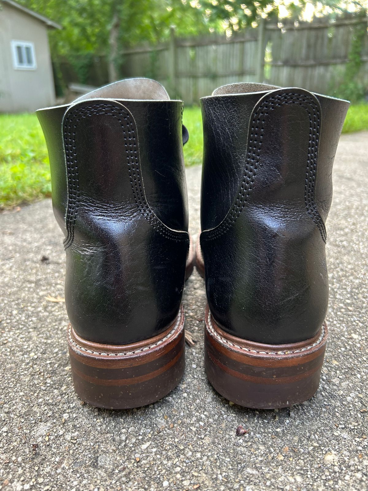 Photo by woolwonders on July 17, 2025 of the John Lofgren M-43 Service Shoes in Shinki Black Teacore Horsebutt.