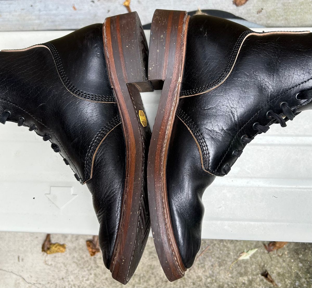 Photo by woolwonders on August 19, 2025 of the John Lofgren M-43 Service Shoes in Shinki Black Teacore Horsebutt.