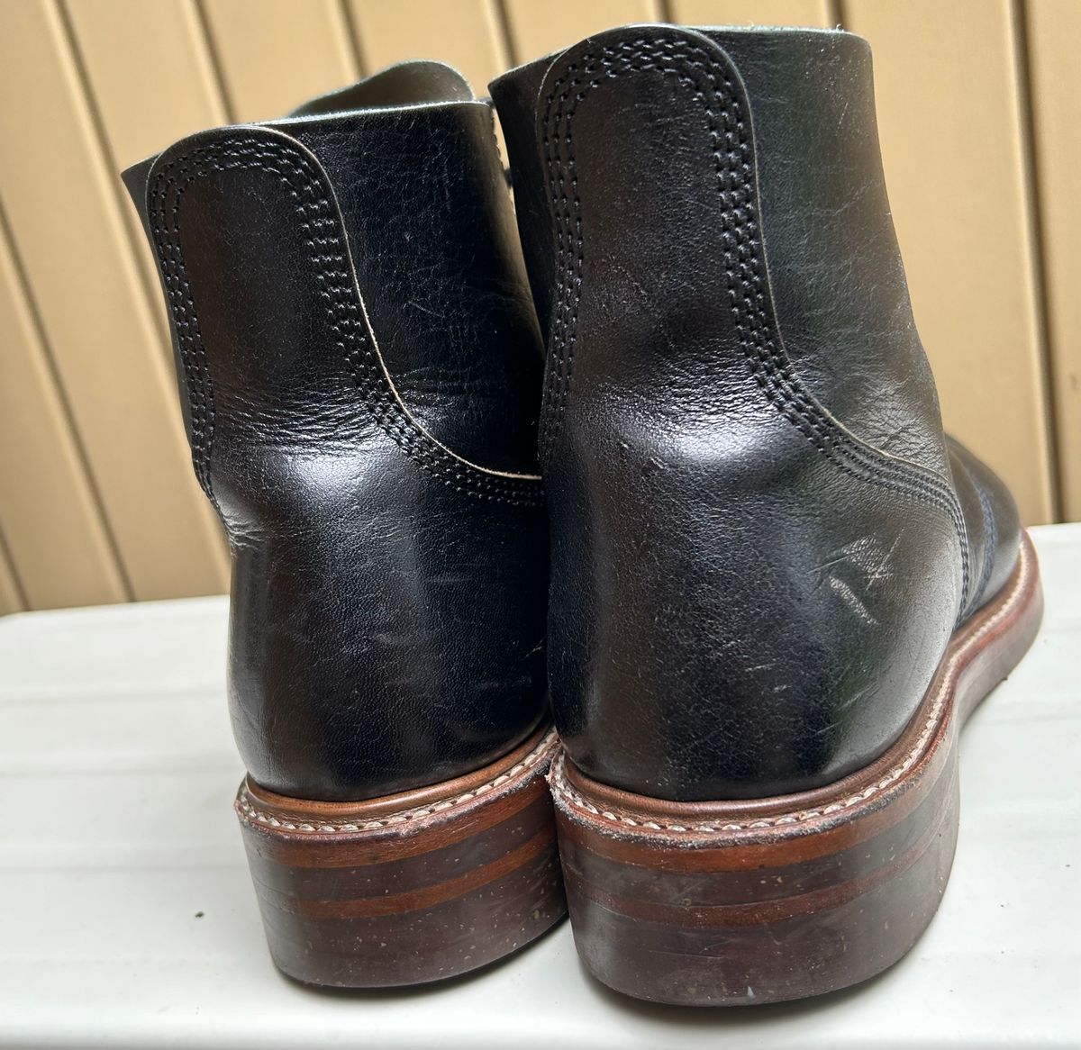 Photo by woolwonders on August 19, 2025 of the John Lofgren M-43 Service Shoes in Shinki Black Teacore Horsebutt.