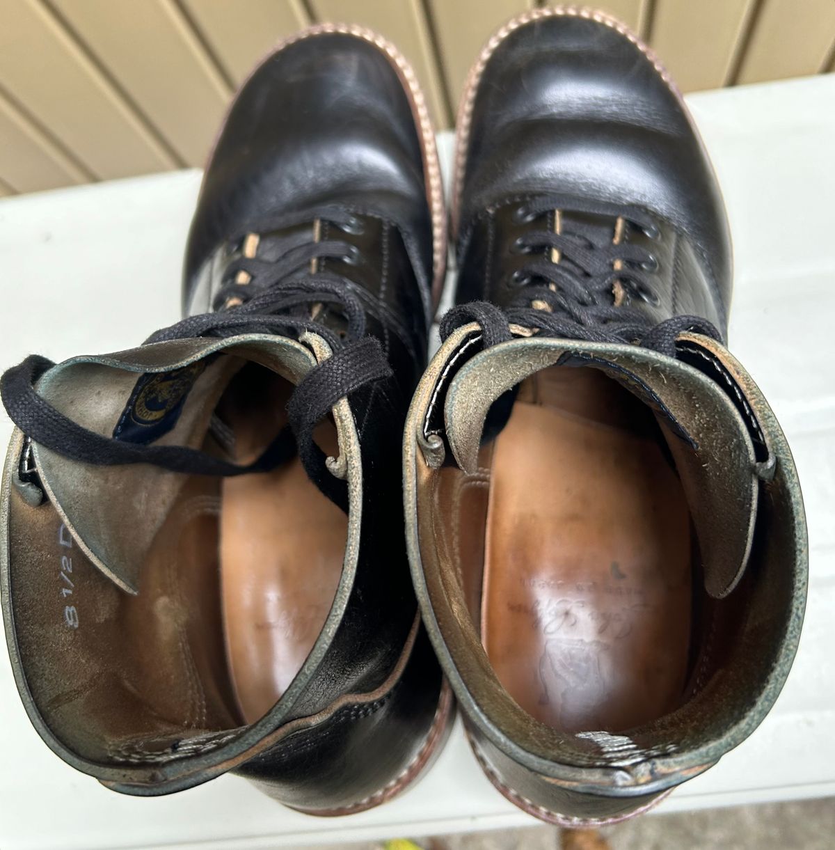 Photo by woolwonders on August 19, 2025 of the John Lofgren M-43 Service Shoes in Shinki Black Teacore Horsebutt.