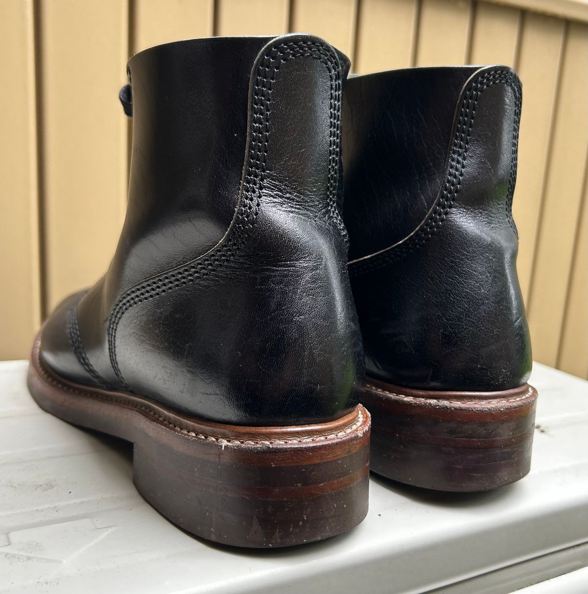 Photo by woolwonders on September 17, 2025 of the John Lofgren M-43 Service Shoes in Shinki Black Teacore Horsebutt.