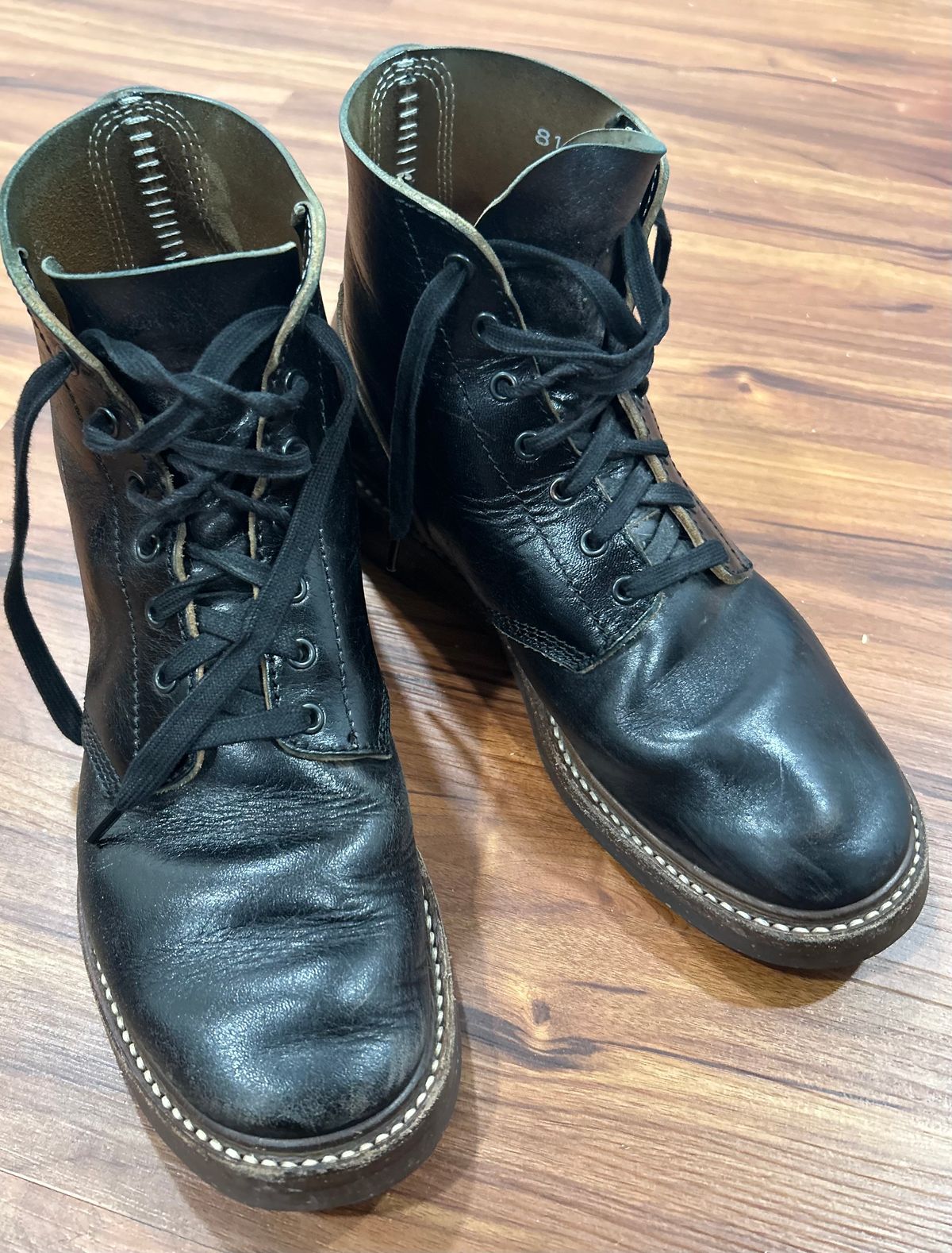 Photo by woolwonders on November 26, 2025 of the John Lofgren M-43 Service Shoes in Shinki Black Teacore Horsebutt.