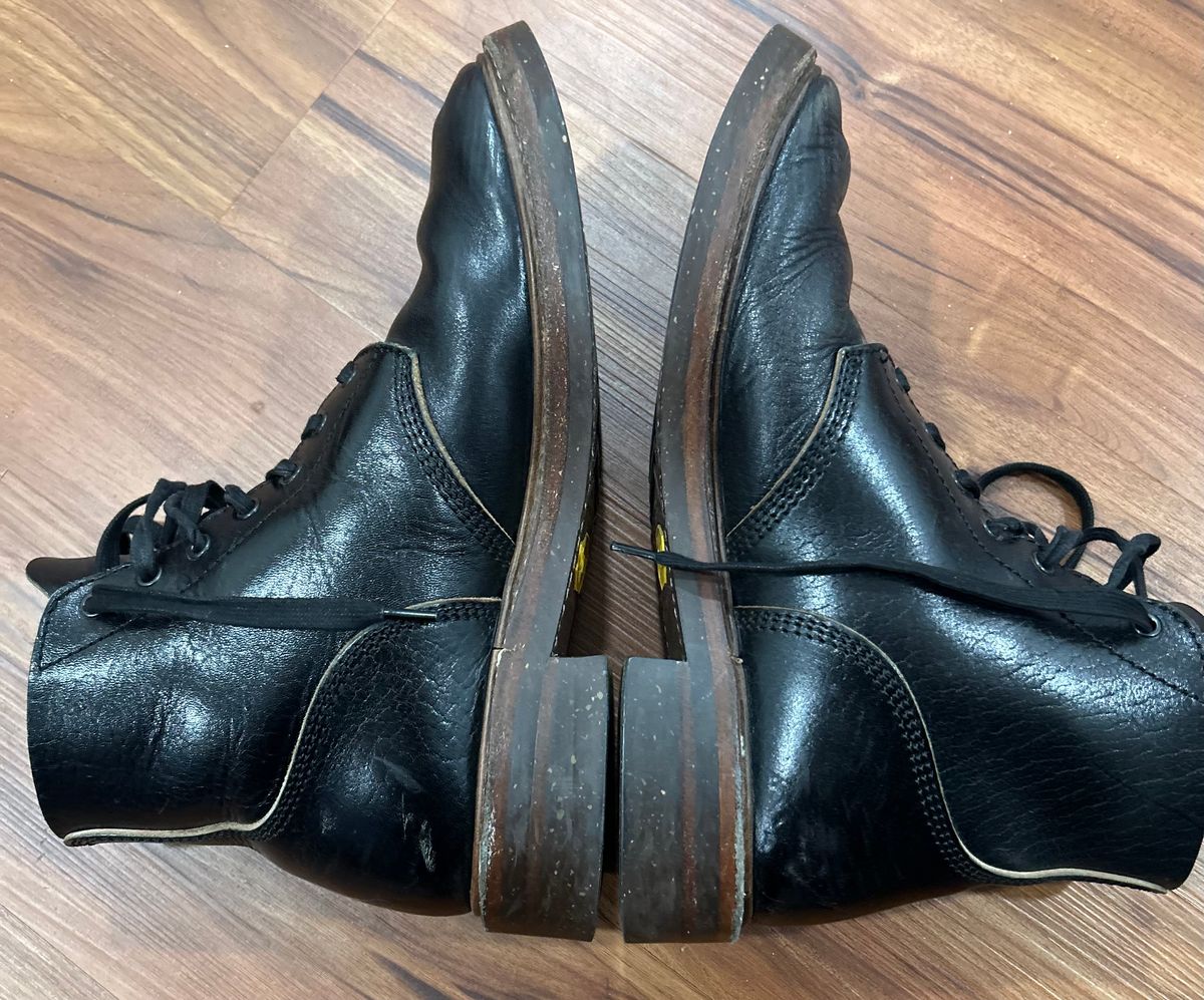 Photo by woolwonders on November 26, 2025 of the John Lofgren M-43 Service Shoes in Shinki Black Teacore Horsebutt.