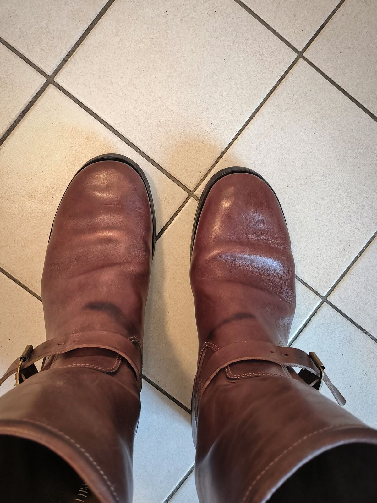 Photo by foppelland on November 22, 2024 of the SKOOB Wander Engineer Boots in Unknown Natural Veg Tan.