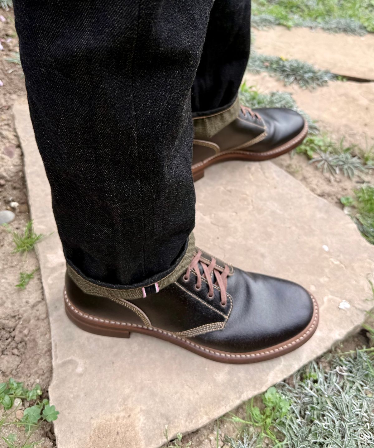 Photo by zeroremain on April 10, 2025 of the John Lofgren M-43 Service Shoes in Horween Dark Brown Waxed Flesh.