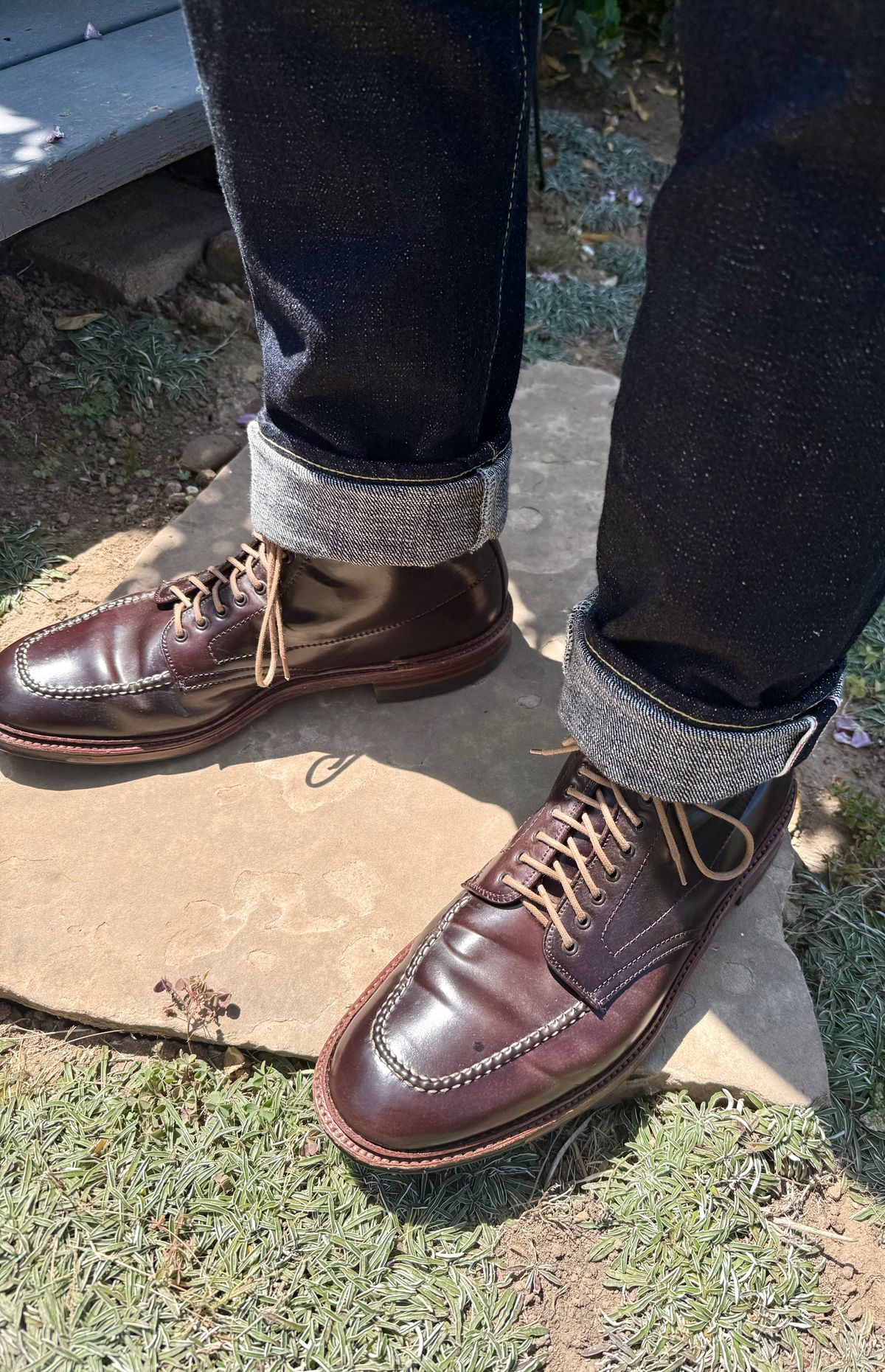 Photo by zeroremain on June 28, 2025 of the Alden Indy Boot in Horween Color 8 Shell Cordovan.