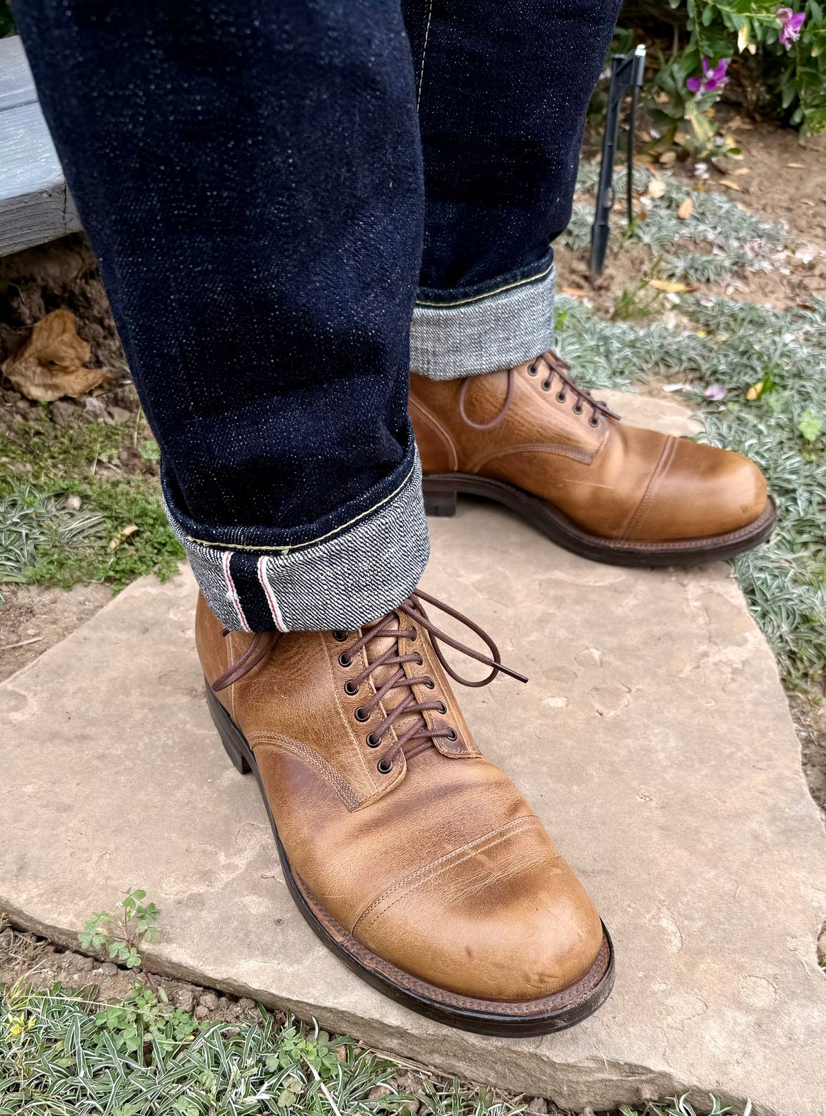 Photo by zeroremain on June 9, 2025 of the Viberg N1 in Horween Natural Cypress.