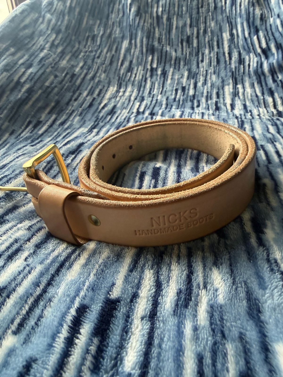 Photo by Mirswith95 on November 1, 2025 of the Nicks Work Belt in Wickett & Craig Natural Veg Tan.