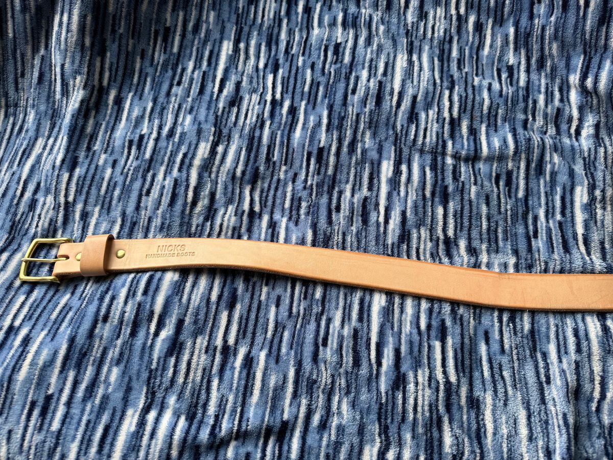 Photo by Mirswith95 on November 1, 2025 of the Nicks Work Belt in Wickett & Craig Natural Veg Tan.