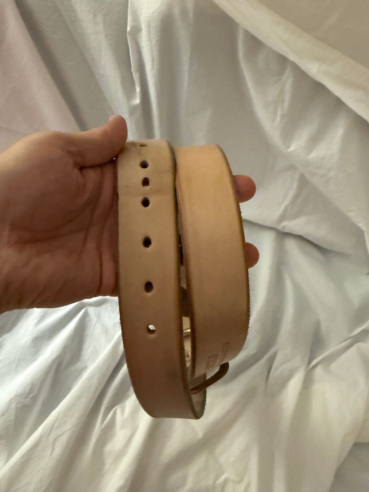 Photo by Mirswith95 on December 3, 2025 of the Nicks Work Belt in Wickett & Craig Natural Veg Tan.