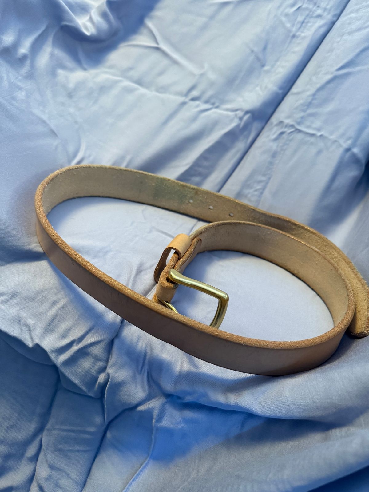 Photo by Mirswith95 on February 1, 2026 of the Nicks Work Belt in Wickett & Craig Natural Veg Tan.