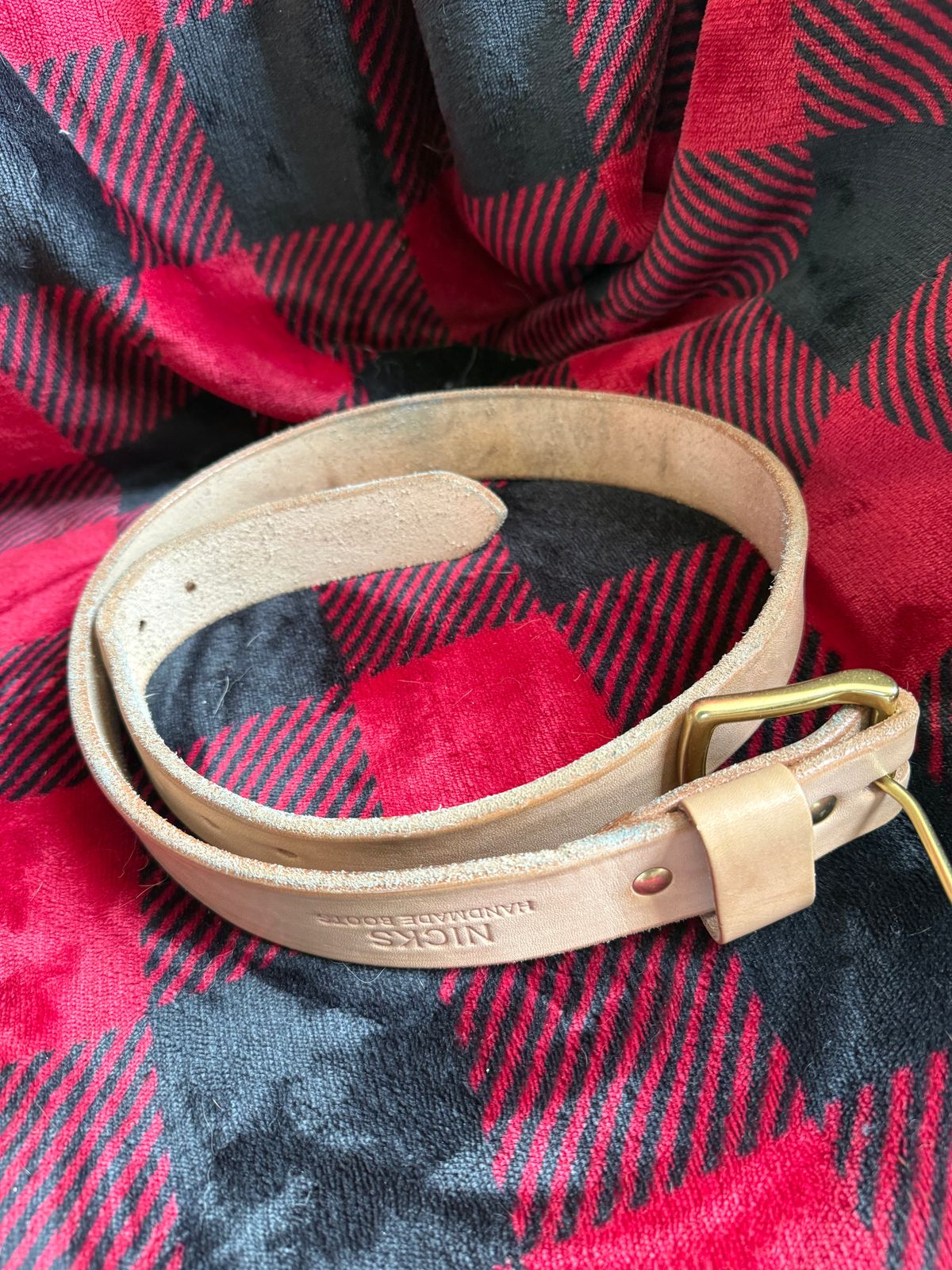 Photo by Mirswith95 on March 3, 2026 of the Nicks Work Belt in Wickett & Craig Natural Veg Tan.