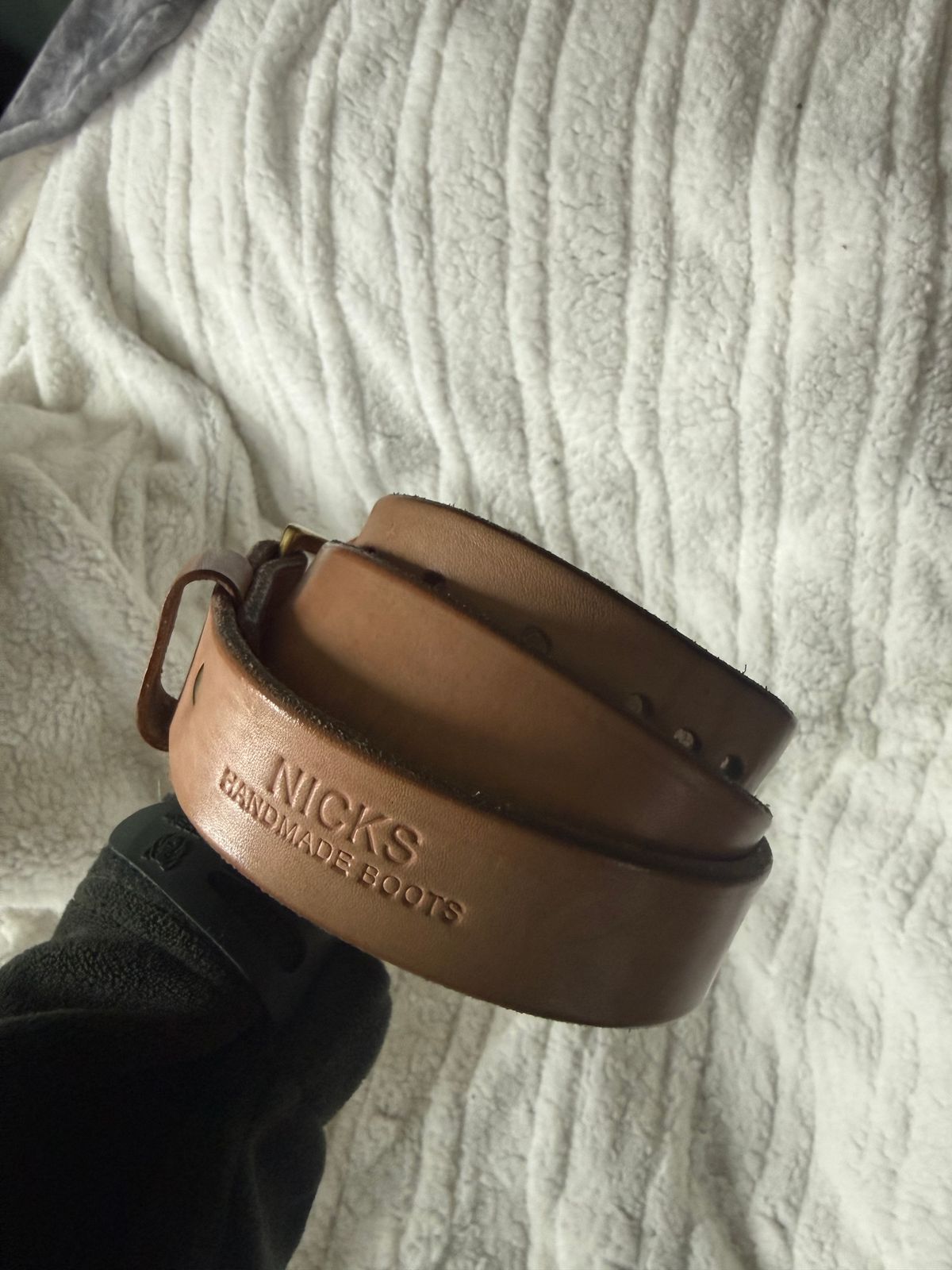 Photo by Mirswith95 on April 2, 2026 of the Nicks Work Belt in Wickett & Craig Natural Veg Tan.