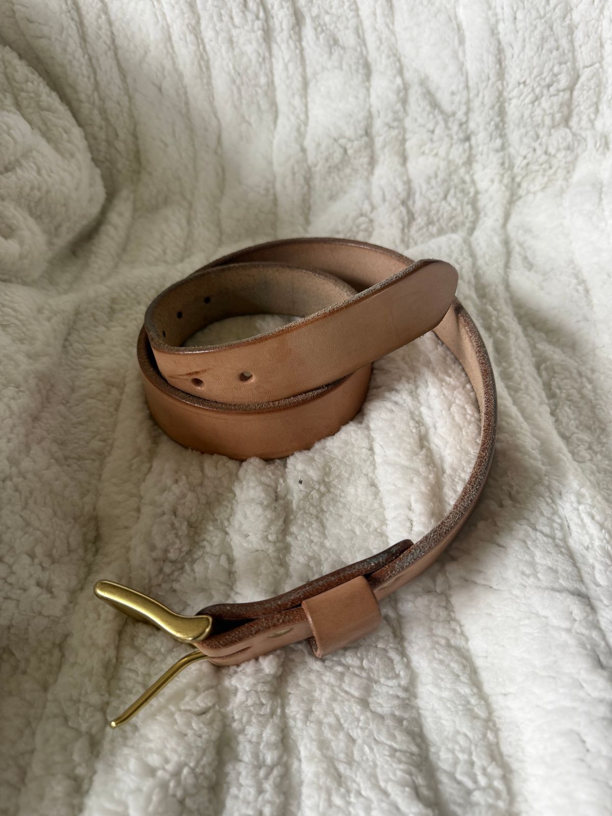 Photo by Mirswith95 on April 2, 2026 of the Nicks Work Belt in Wickett & Craig Natural Veg Tan.