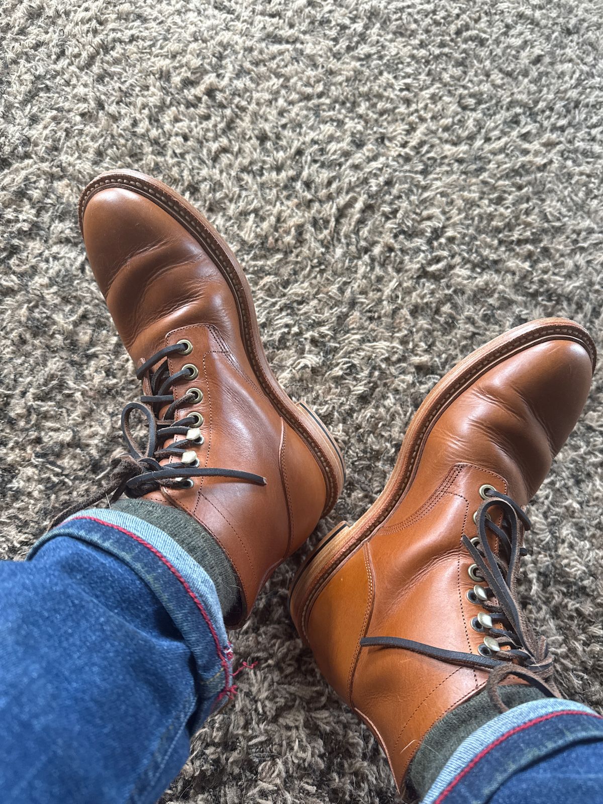 Photo by Mirswith95 on August 25, 2025 of the Grant Stone Diesel Boot in Badalassi Carlo Saddle Tan Minerva.