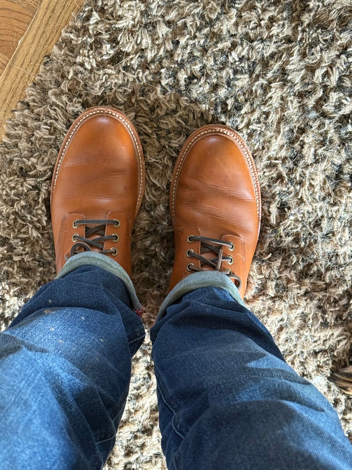 Photo by Mirswith95 on September 3, 2025 of the Grant Stone Diesel Boot in Badalassi Carlo Saddle Tan Minerva.