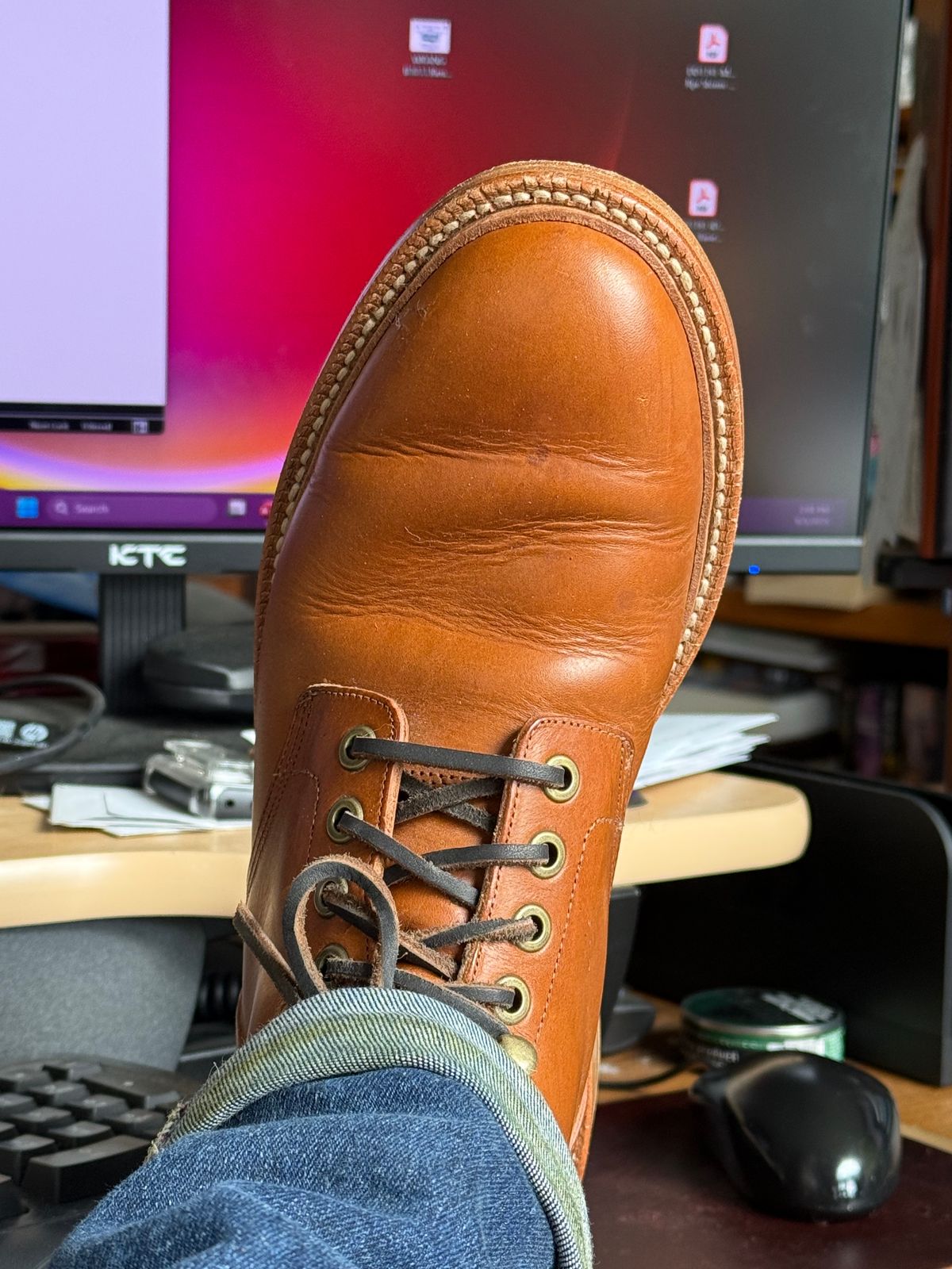 Photo by Mirswith95 on September 3, 2025 of the Grant Stone Diesel Boot in Badalassi Carlo Saddle Tan Minerva.