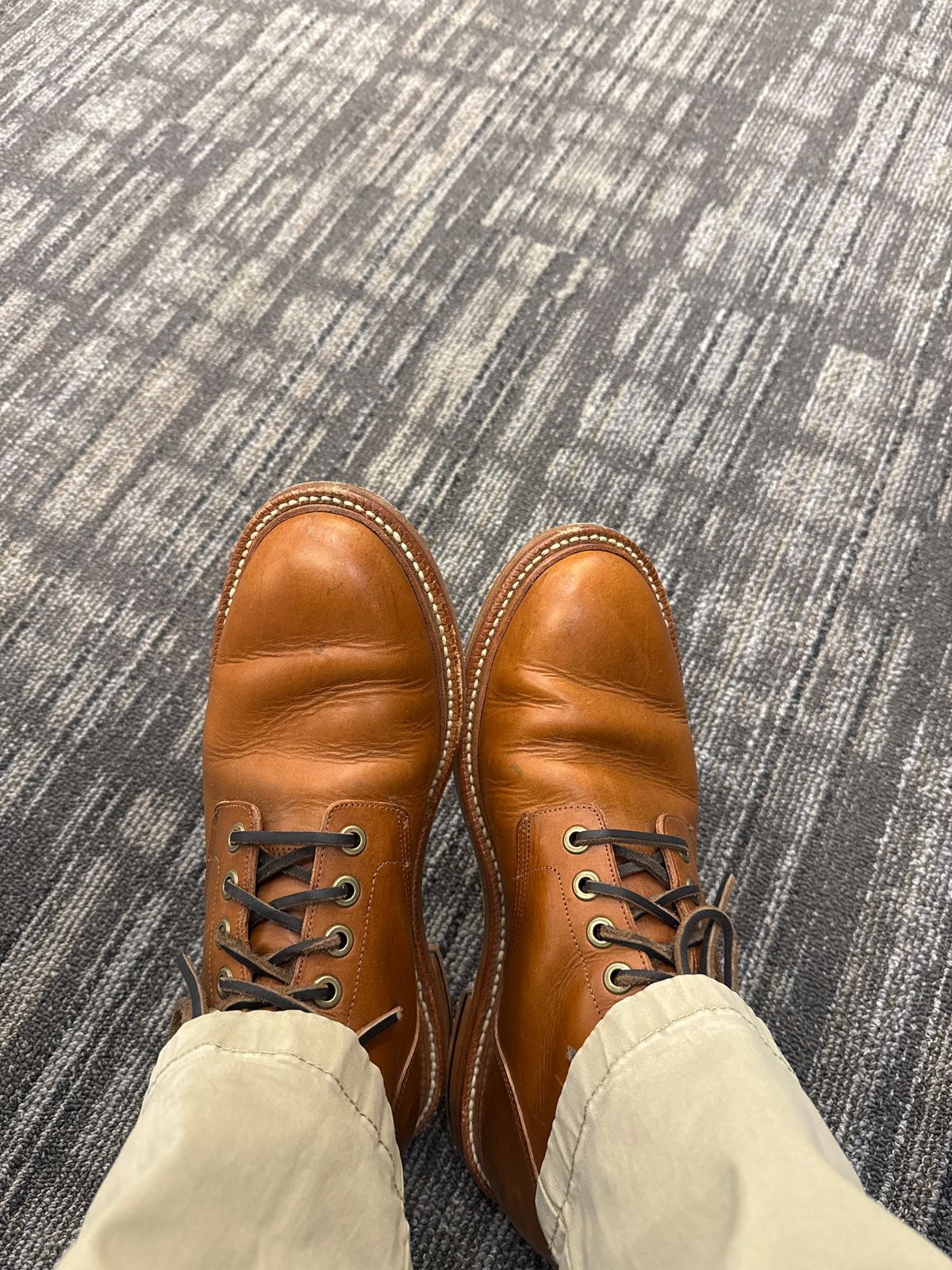 Photo by Mirswith95 on April 21, 2026 of the Grant Stone Diesel Boot in Badalassi Carlo Saddle Tan Minerva.