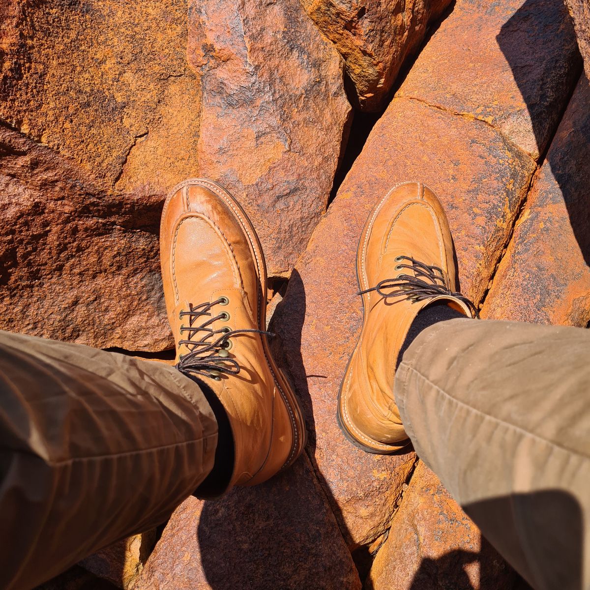 Photo by DownThunderdome on November 2, 2024 of the Grant Stone Ottawa Boot in Incas Natural Kangaroo.