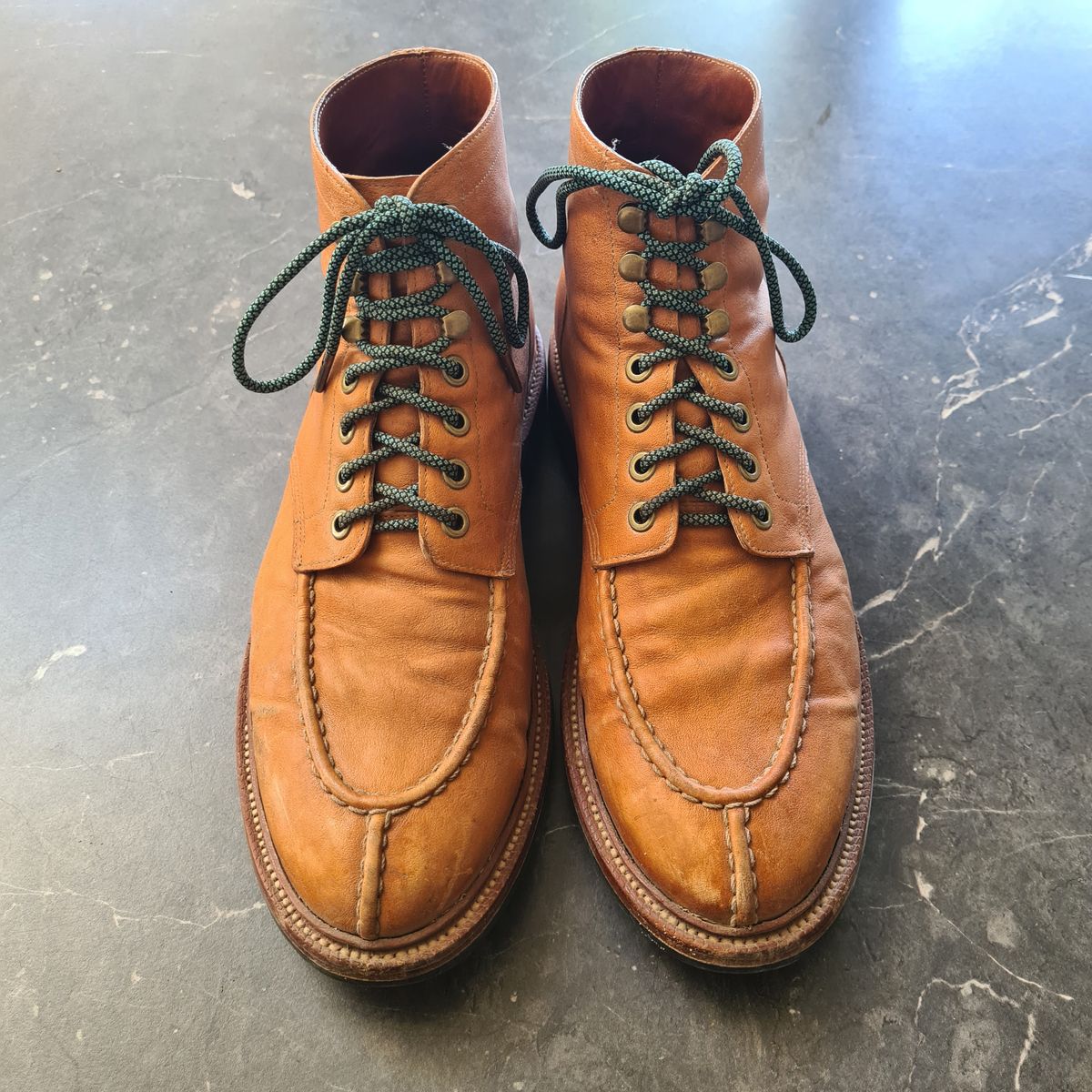 Photo by DownThunderdome on January 5, 2025 of the Grant Stone Ottawa Boot in Incas Natural Kangaroo.