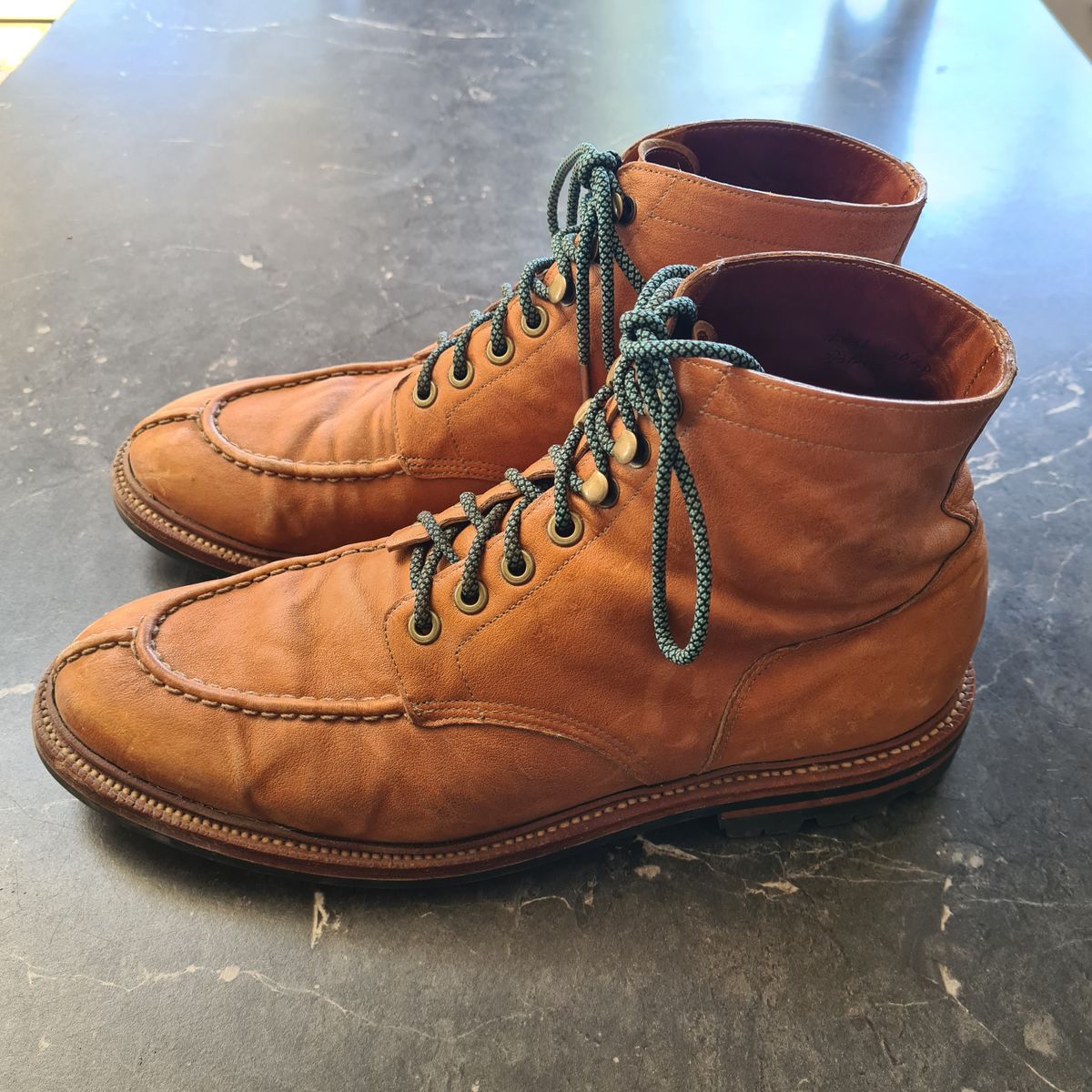 Photo by DownThunderdome on January 5, 2025 of the Grant Stone Ottawa Boot in Incas Natural Kangaroo.
