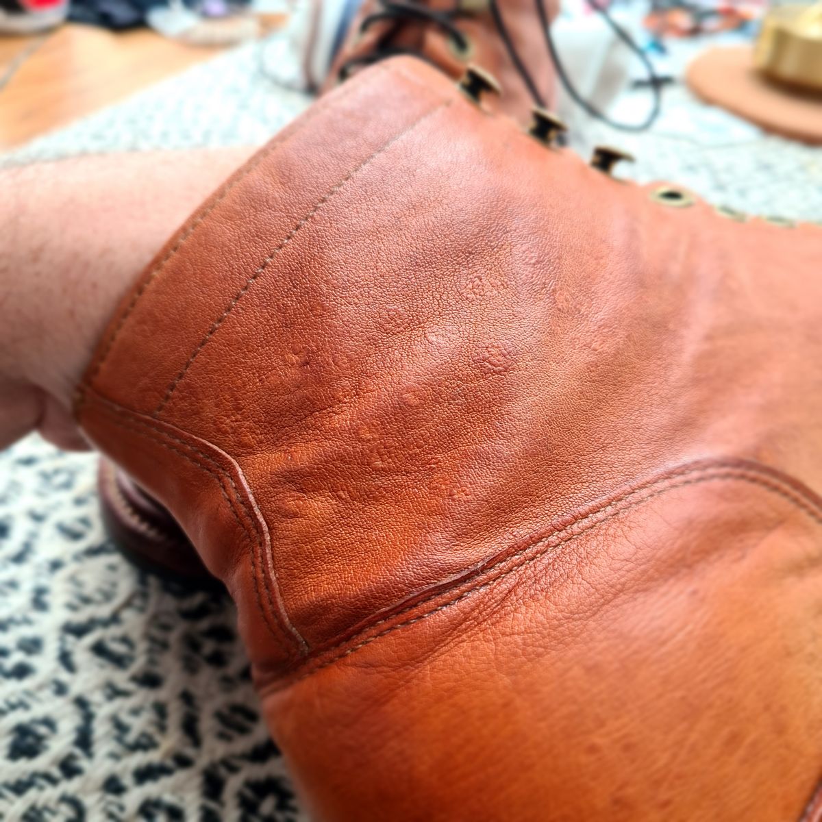 Photo by DownThunderdome on January 14, 2025 of the Grant Stone Ottawa Boot in Incas Natural Kangaroo.