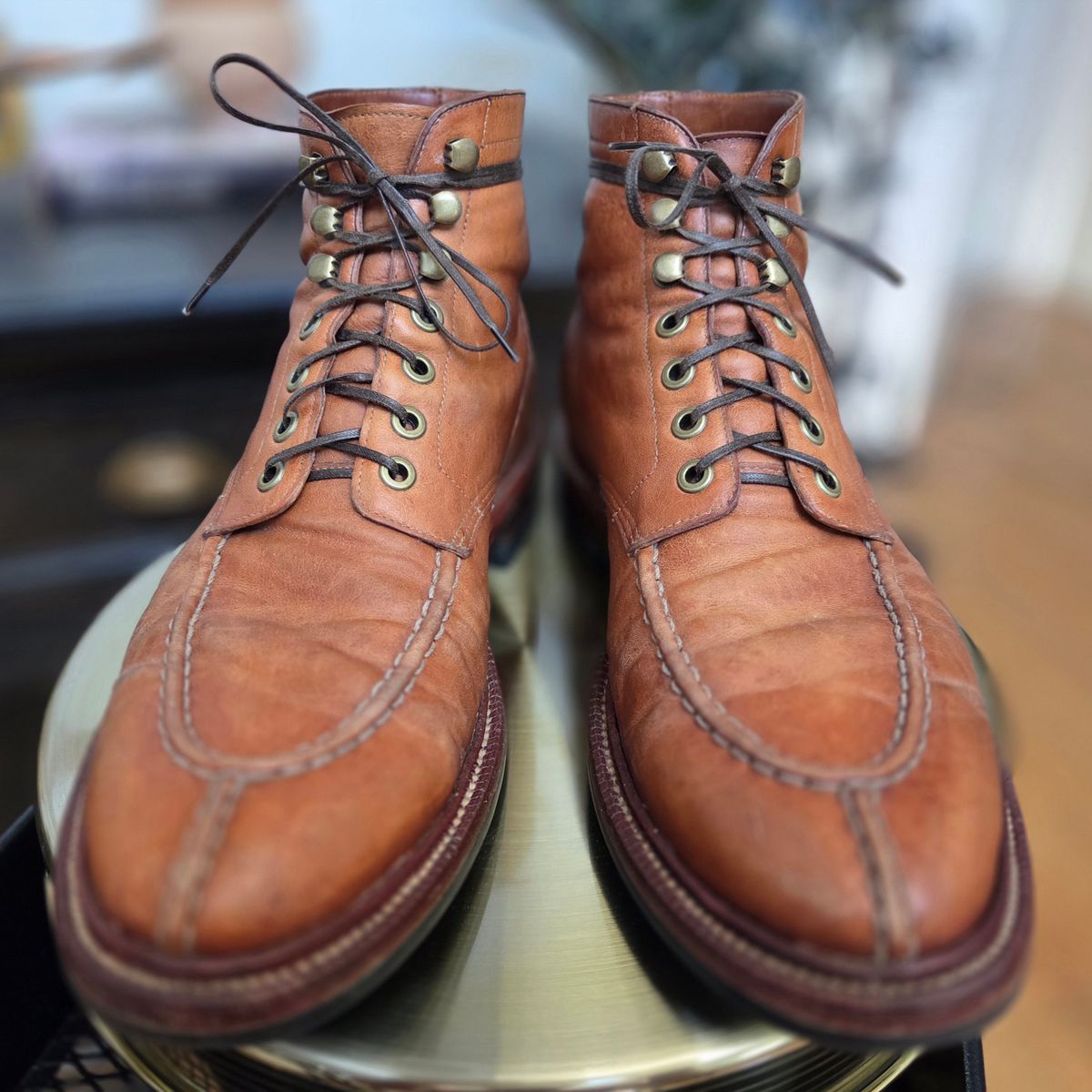 Photo by DownThunderdome on March 2, 2025 of the Grant Stone Ottawa Boot in Incas Natural Kangaroo.