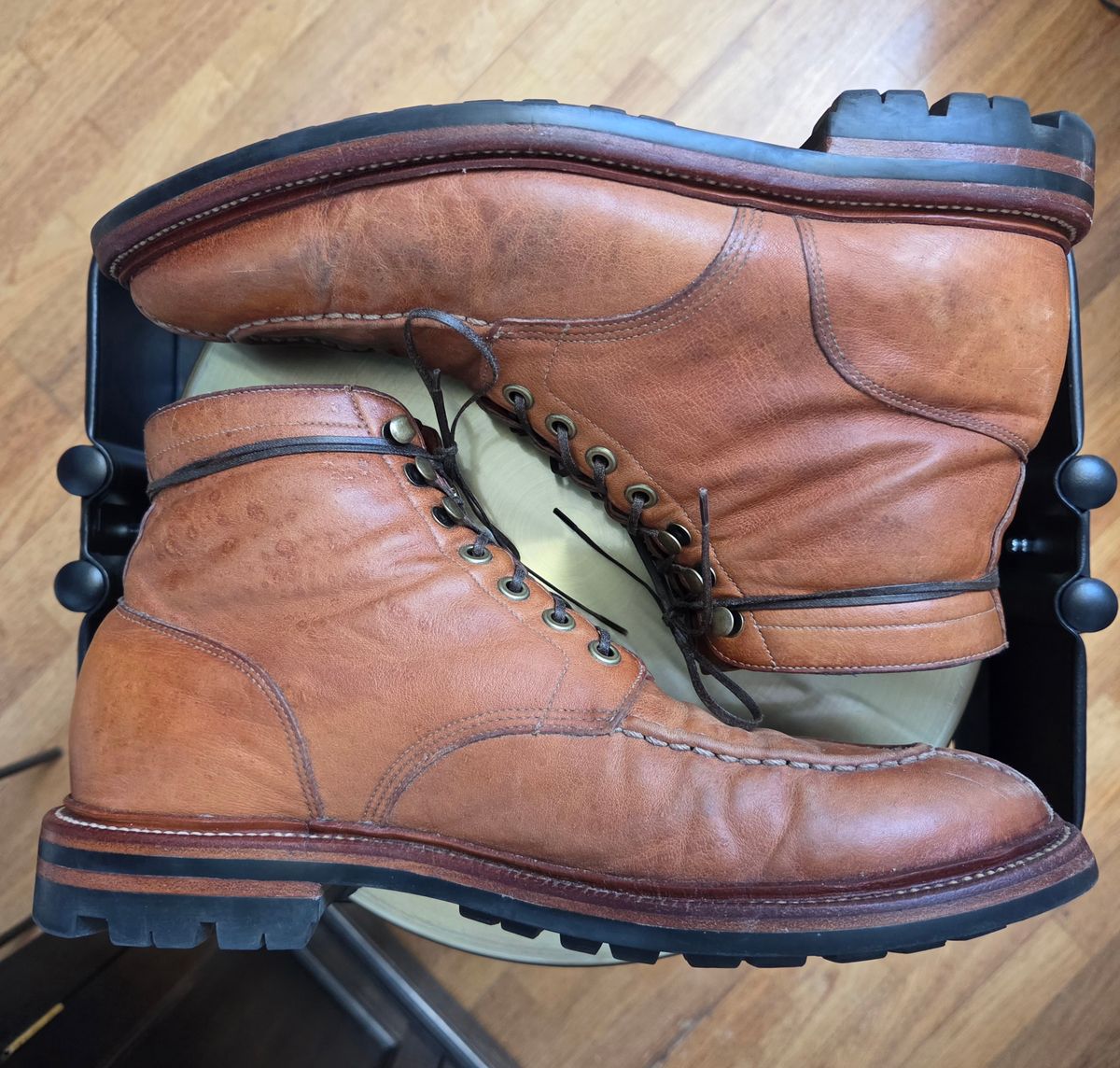 Photo by DownThunderdome on March 2, 2025 of the Grant Stone Ottawa Boot in Incas Natural Kangaroo.