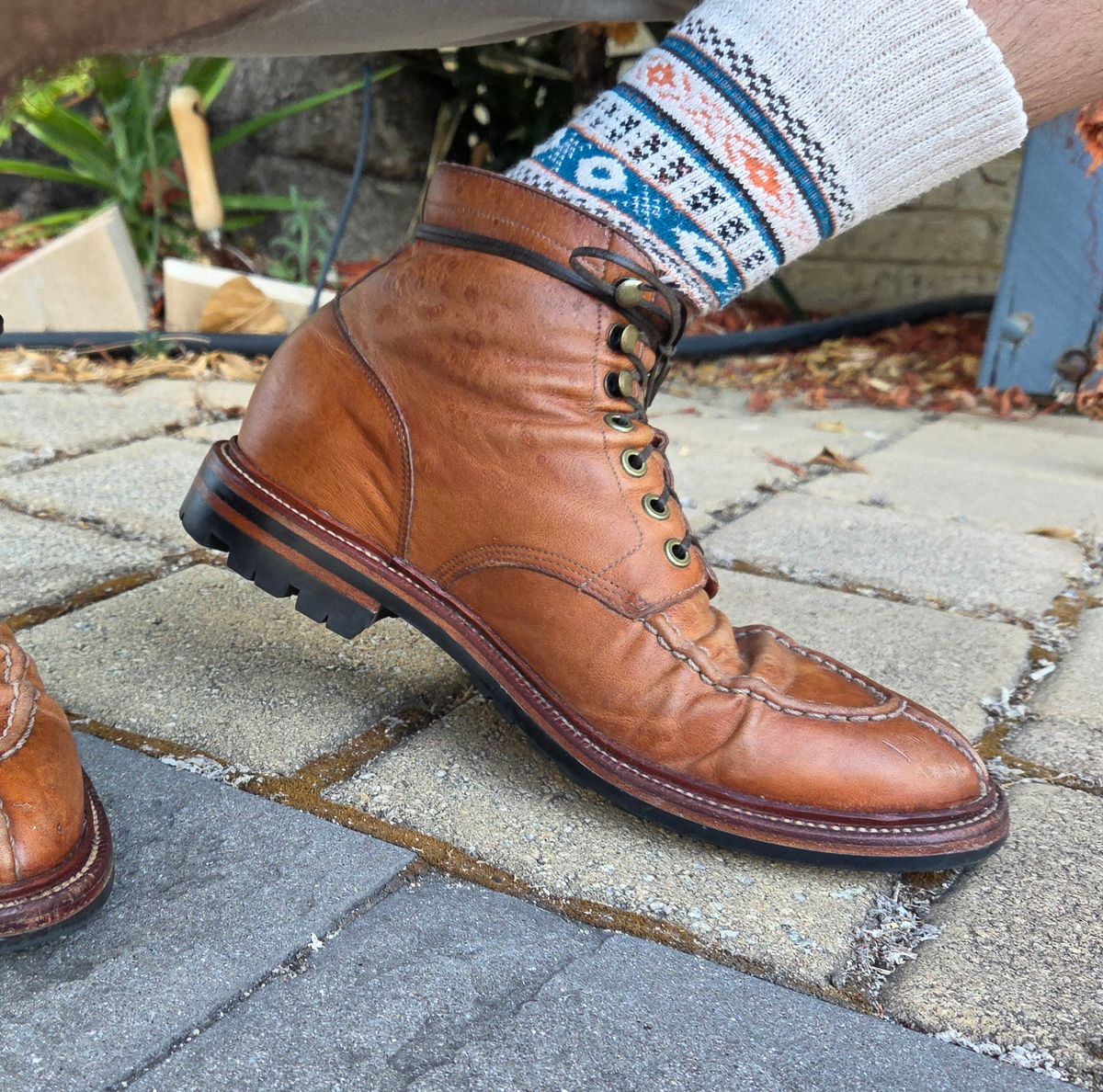 Photo by DownThunderdome on March 8, 2025 of the Grant Stone Ottawa Boot in Incas Natural Kangaroo.