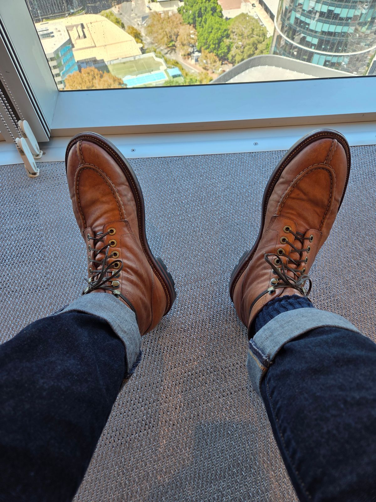 Photo by DownThunderdome on March 26, 2025 of the Grant Stone Ottawa Boot in Incas Natural Kangaroo.
