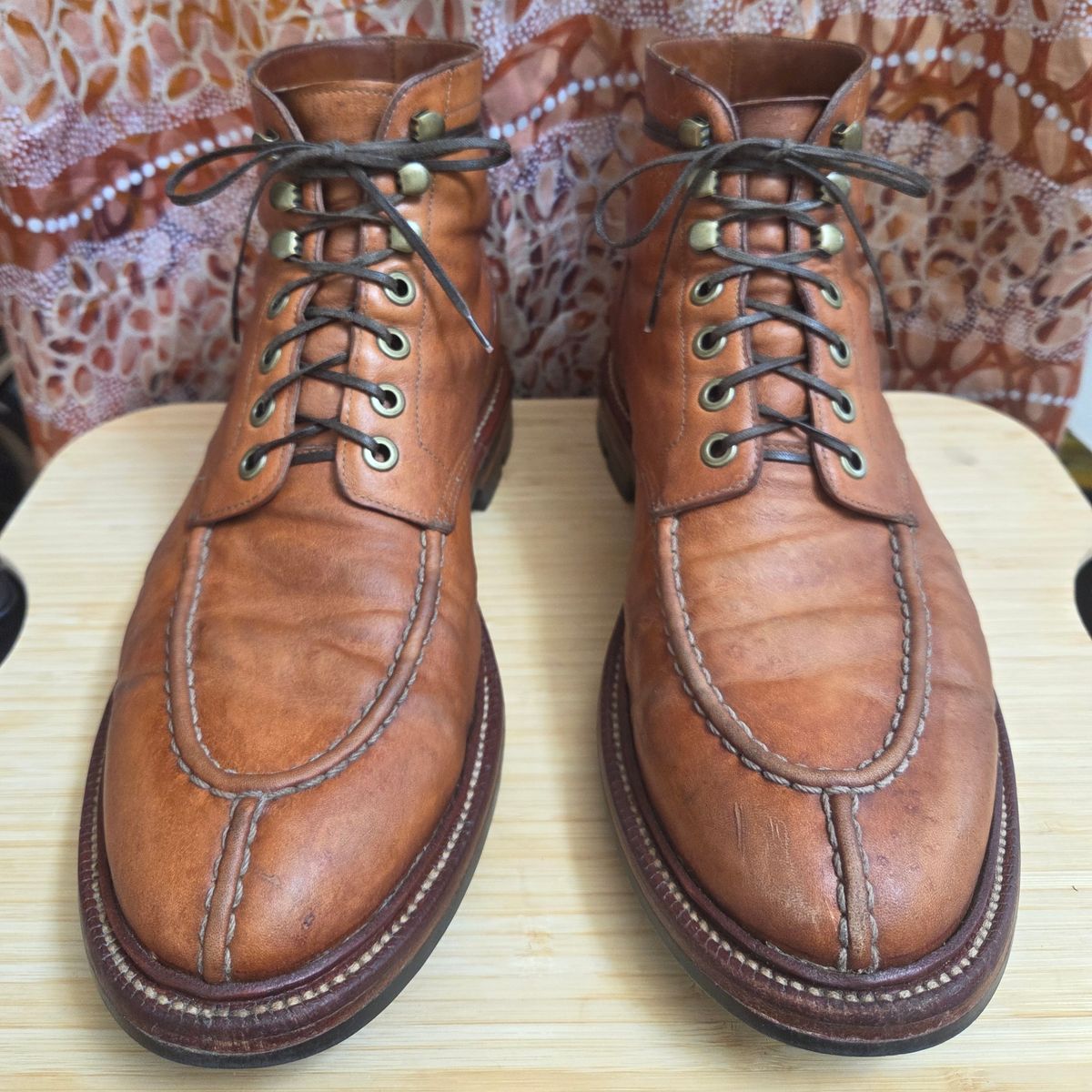 Photo by DownThunderdome on April 3, 2025 of the Grant Stone Ottawa Boot in Incas Natural Kangaroo.