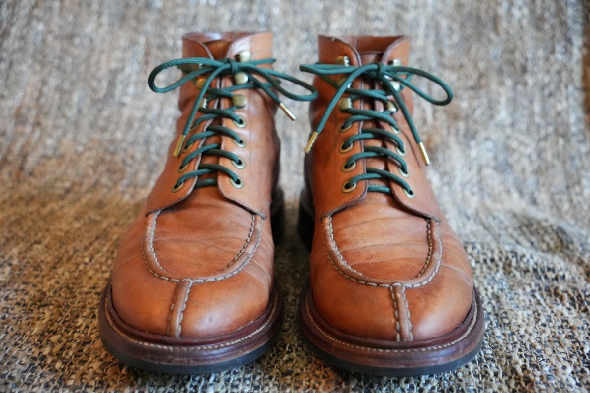 Photo by DownThunderdome on September 30, 2025 of the Grant Stone Ottawa Boot in Incas Natural Kangaroo.