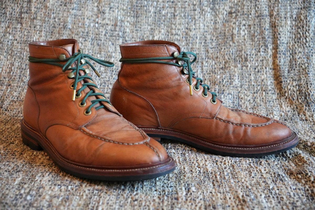 Photo by DownThunderdome on September 30, 2025 of the Grant Stone Ottawa Boot in Incas Natural Kangaroo.