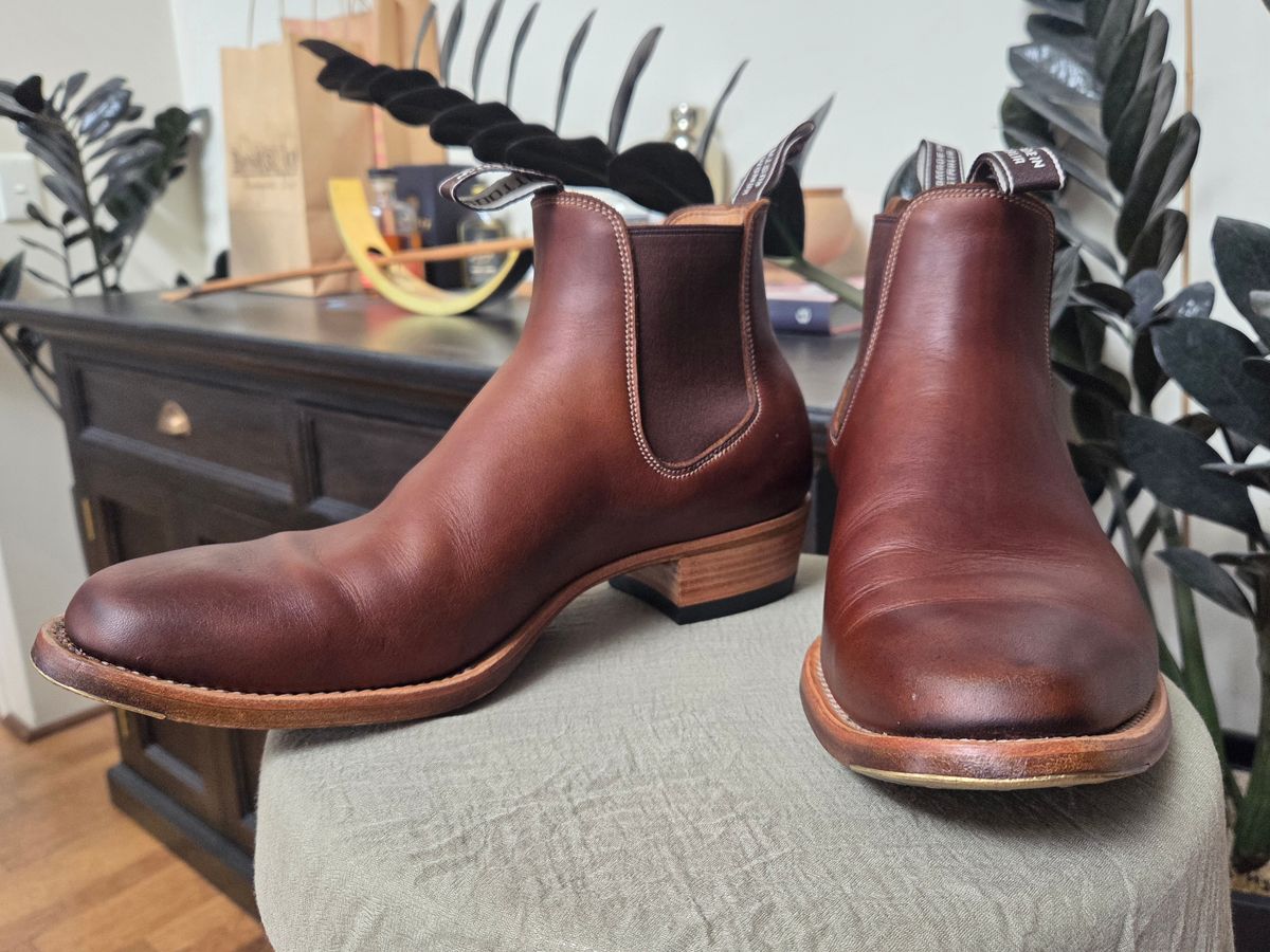 Photo by DownThunderdome on October 19, 2025 of the Wootten Sgt. Pepper in Waxxed Saddle Tan.