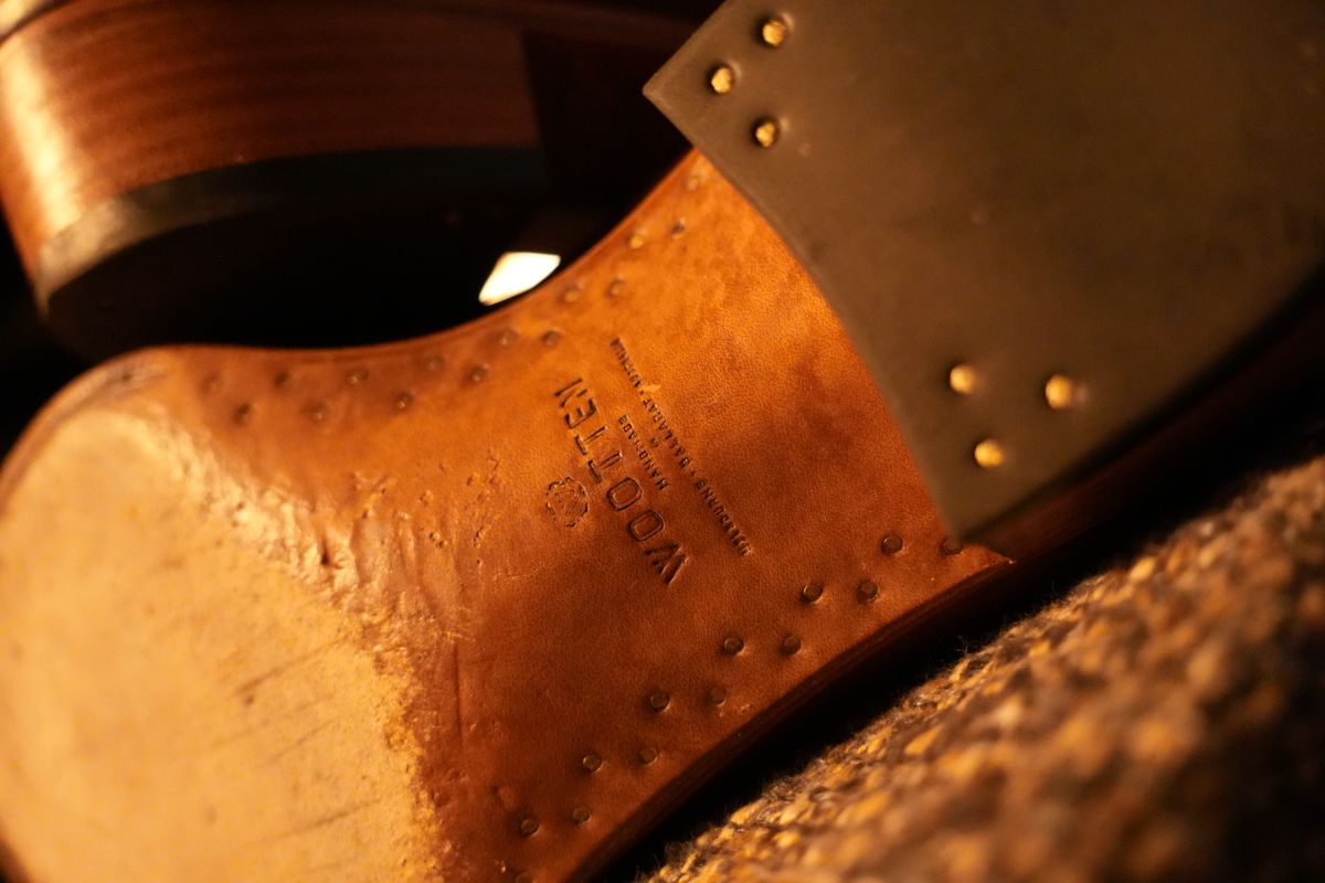 Photo by DownThunderdome on November 3, 2025 of the Wootten Sgt. Pepper in Waxxed Saddle Tan.