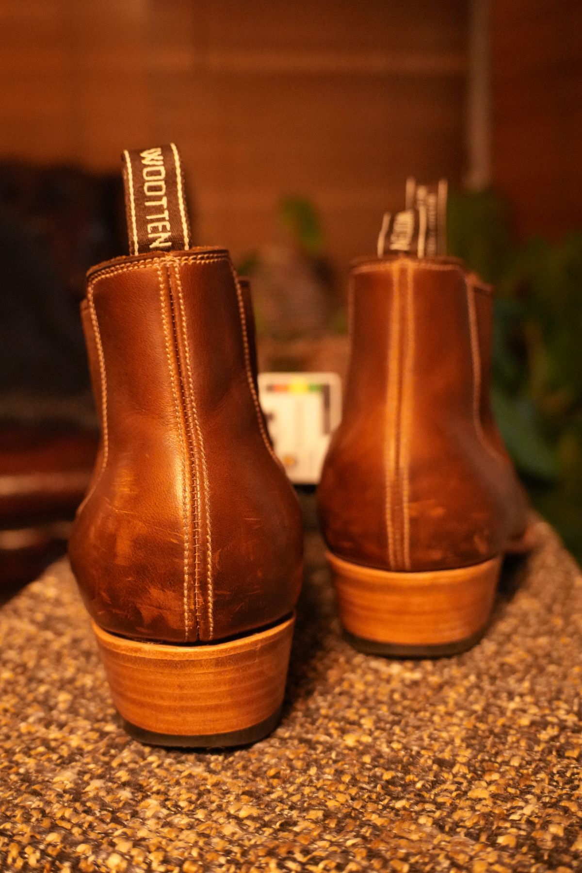 Photo by DownThunderdome on November 3, 2025 of the Wootten Sgt. Pepper in Waxxed Saddle Tan.