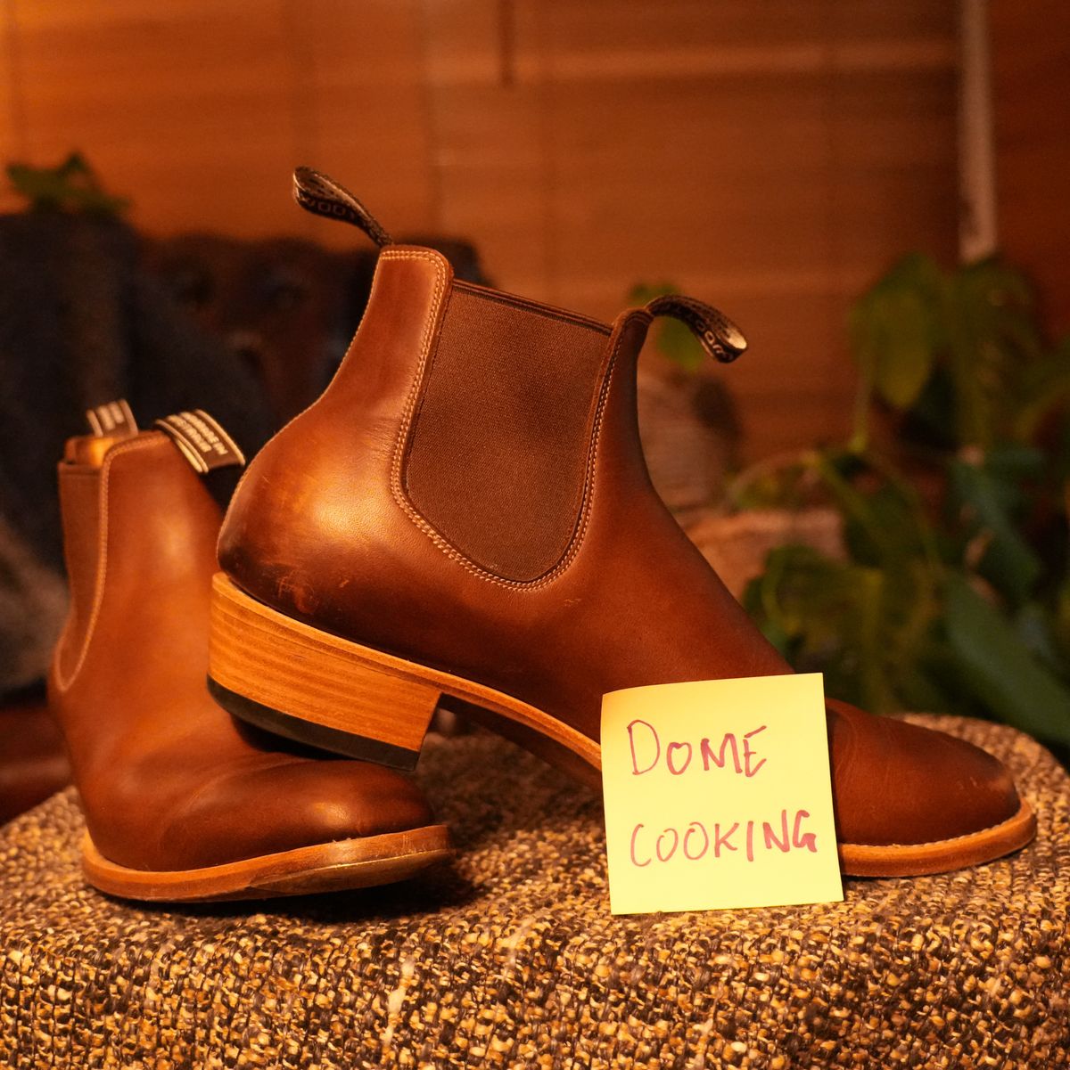 Photo by DownThunderdome on November 3, 2025 of the Wootten Sgt. Pepper in Waxxed Saddle Tan.