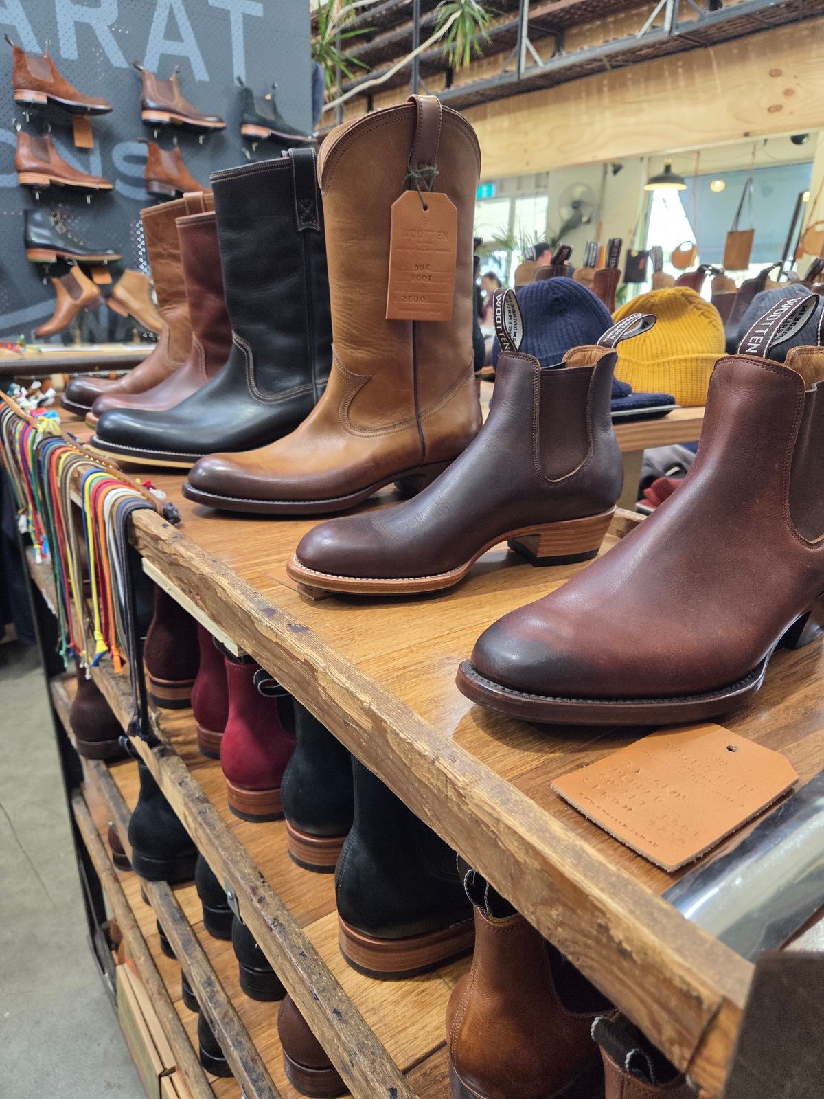 Photo by DownThunderdome on November 15, 2025 of the Wootten Sgt. Pepper in Waxxed Saddle Tan.